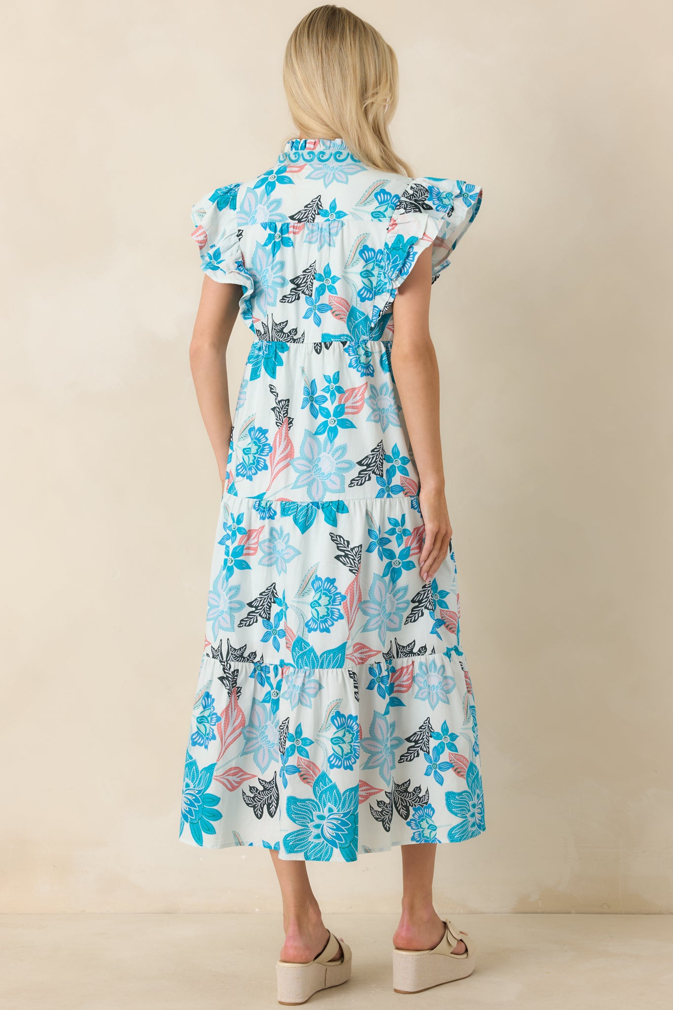 embroidered tiered midi dress Lilia Embroidered Tiered Midi Dress Medium