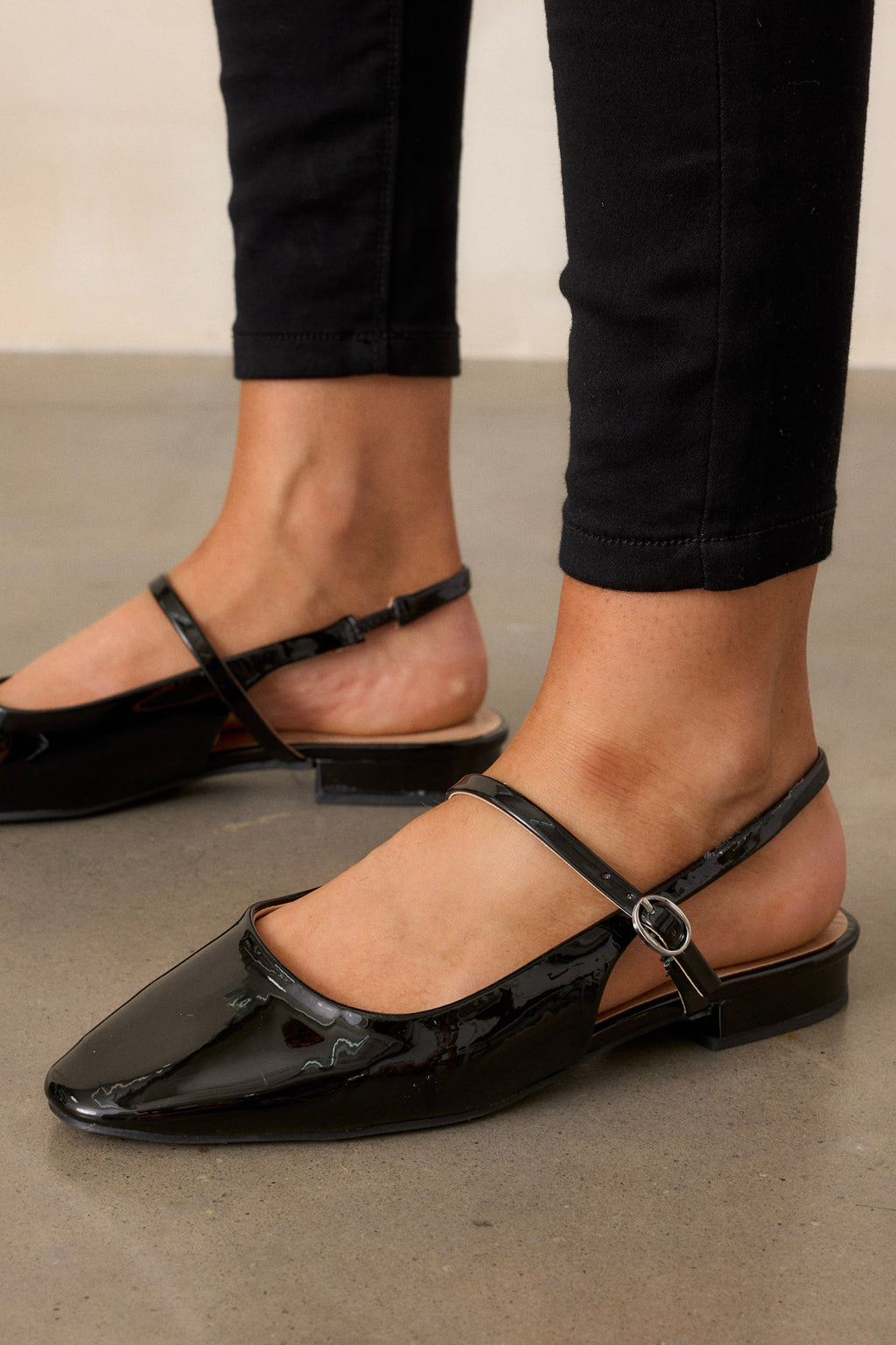 Black Slingback Mary Jane Flats - All Flats