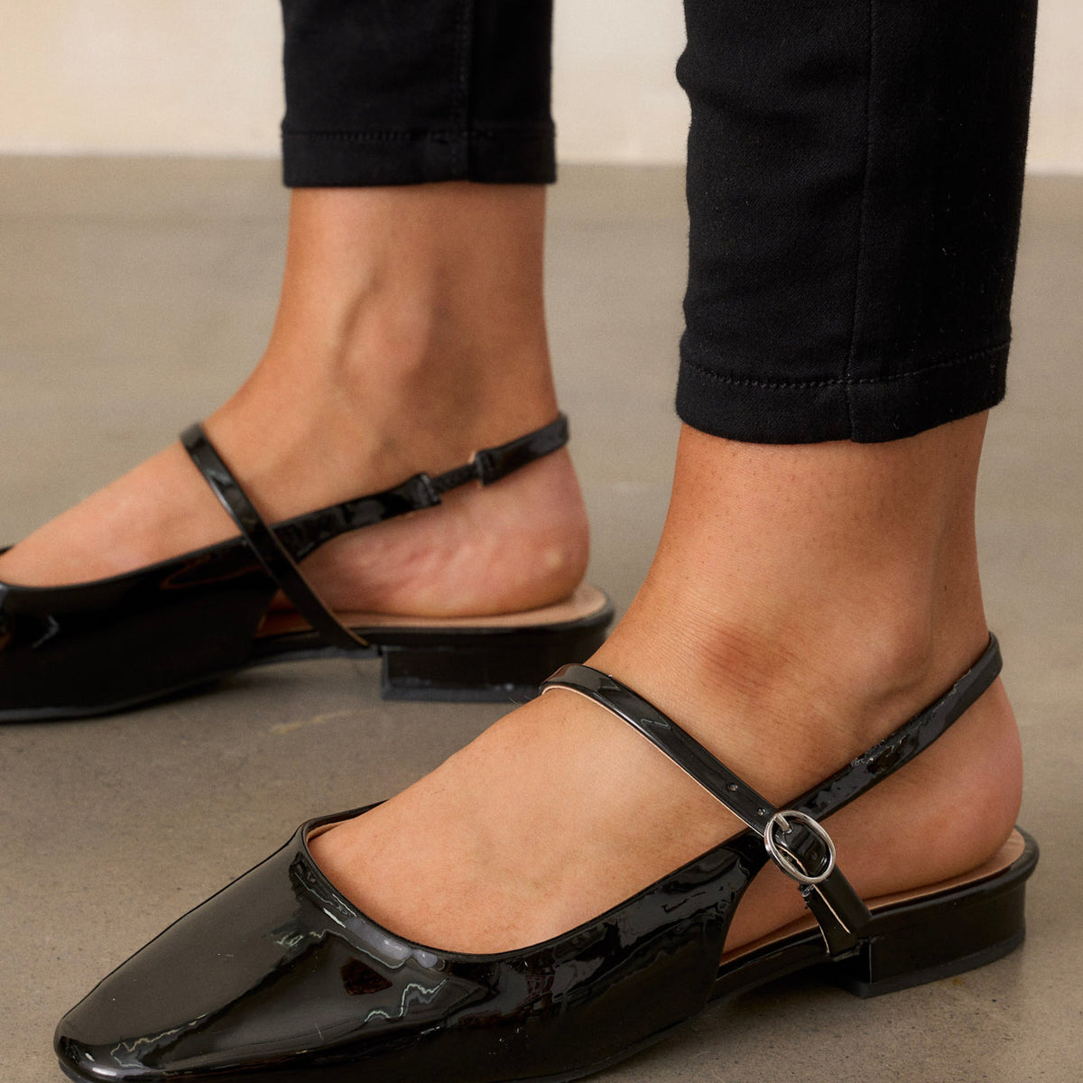 Black Slingback Mary Jane Flats All Flats Red Dress