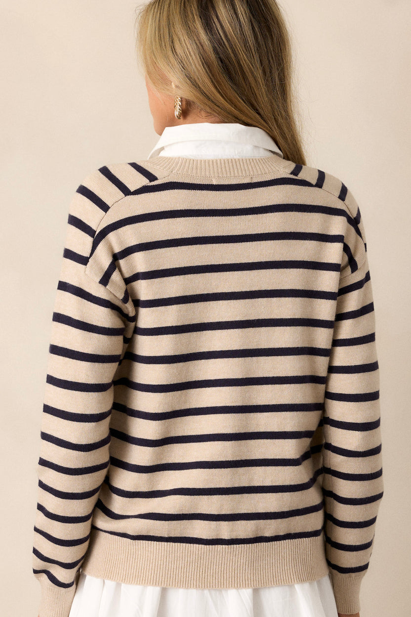 Draped Long Sleeve Top - Beige