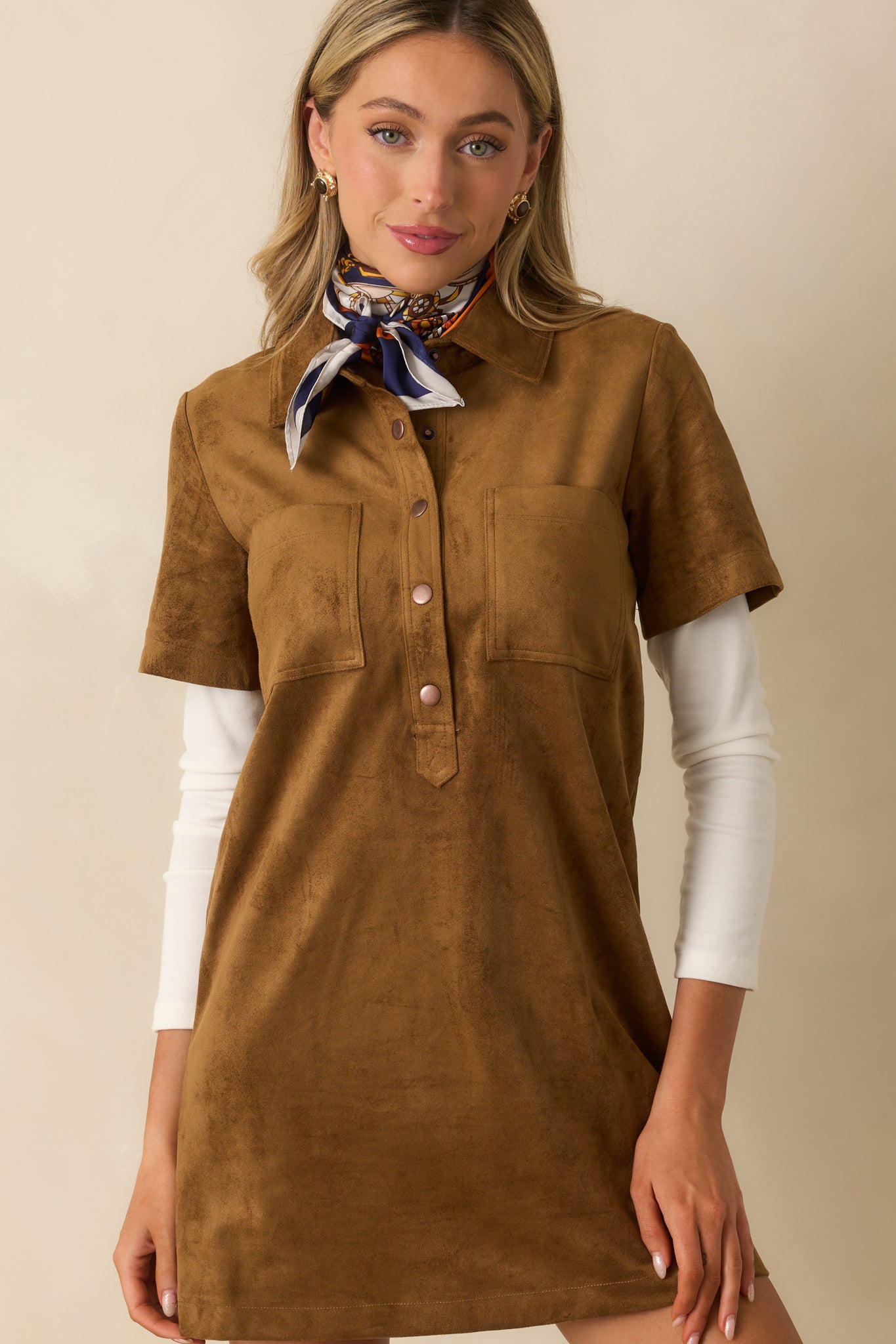knee length dresses for ladies Free People Atlas Suede Mini L Coffee