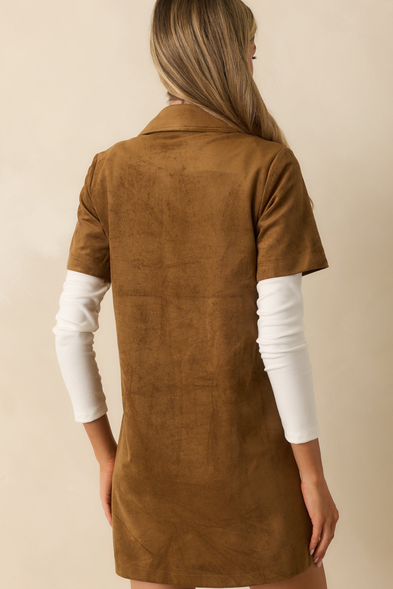 Z Supply Kellie Faux Suede Mini Dress In Camel Brown | Red Dress Z Supply Kellie Faux Suede Mini Dress In Camel Brown | Red Dress