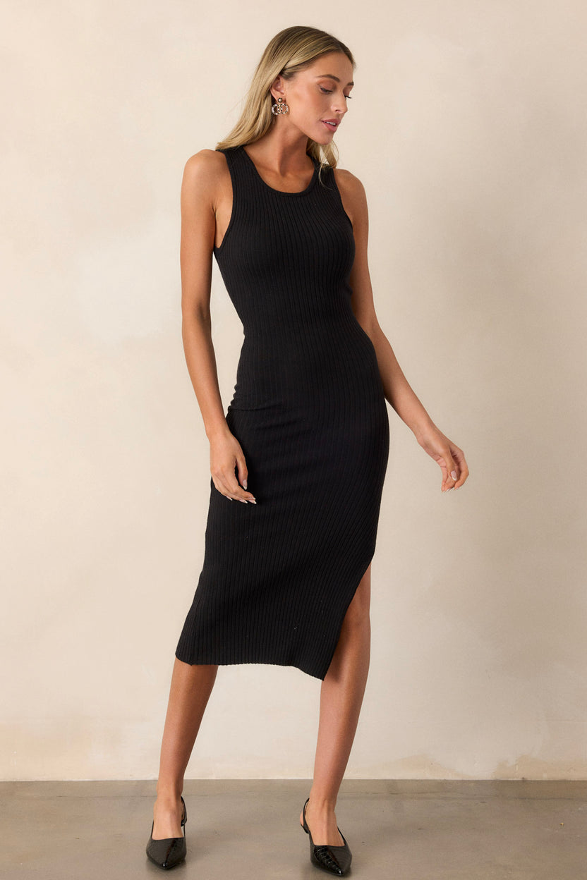 Black Bodycon Midi Dress