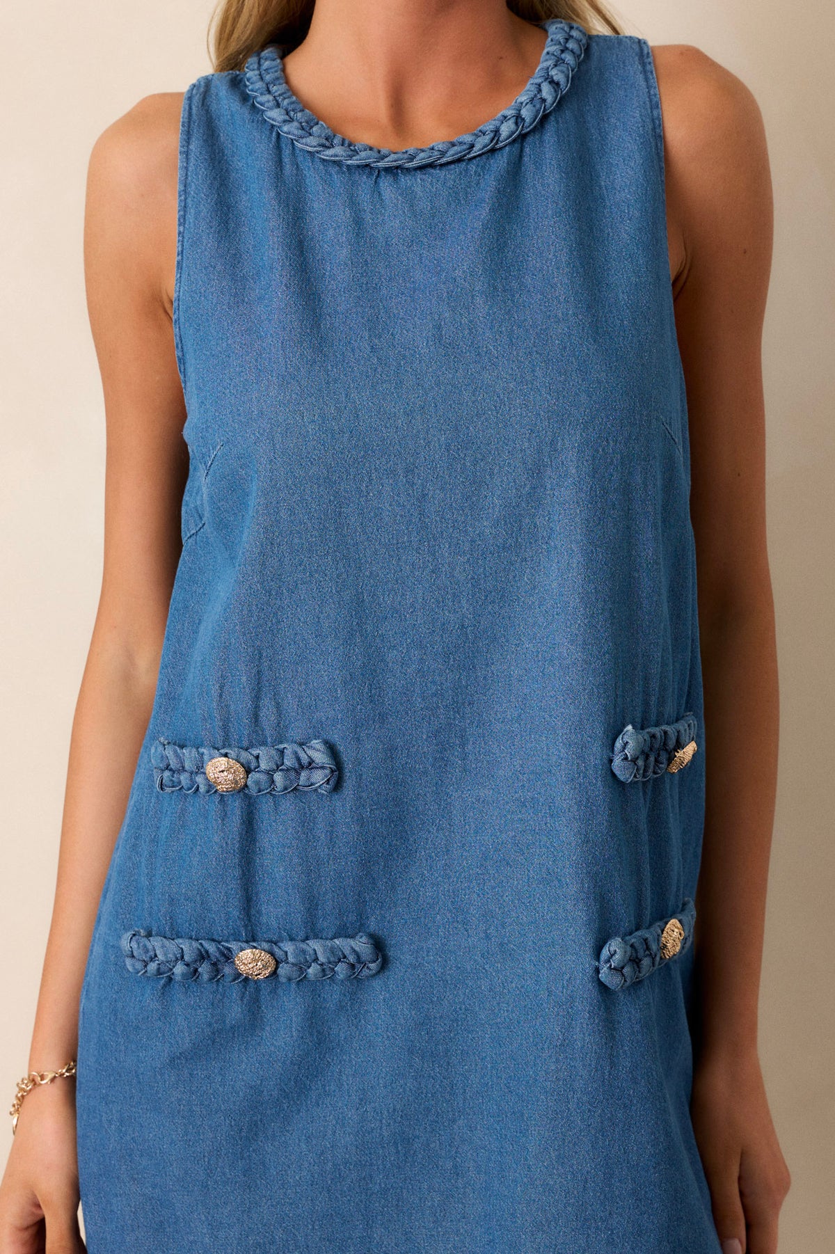 Downtown Stroll Chambray Mini Dress main image 1