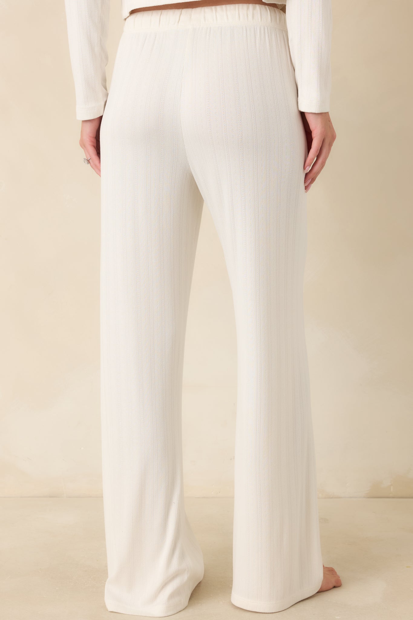 【THE TOÉ】LA ROCHELLE KNIT PANTS ivory Z Supply Vanilla Ice Downhome Pointelle Pants | Red Dress