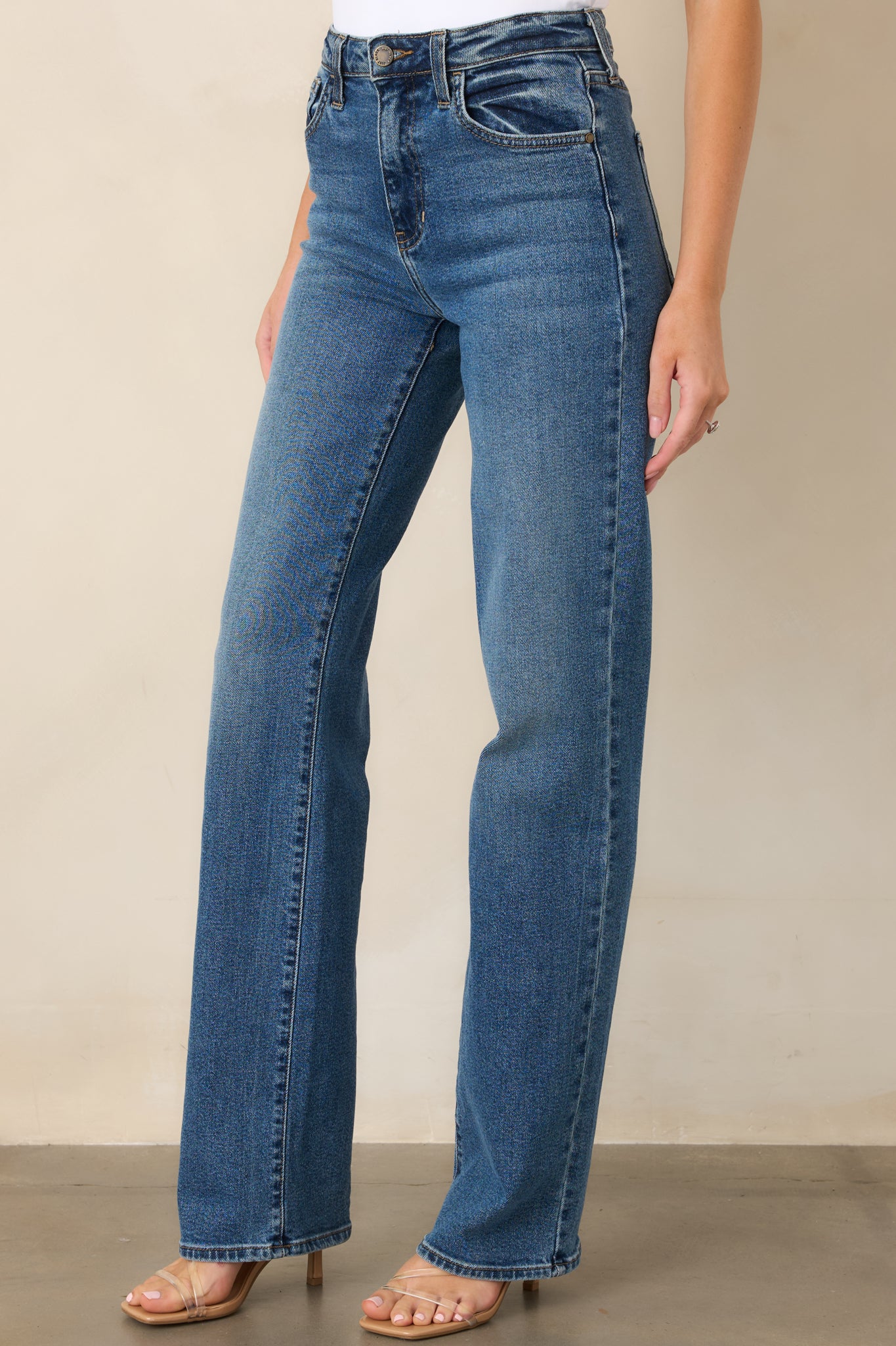 It’s a Long Story Dark Wash Cotton Denim Long Length Jeans