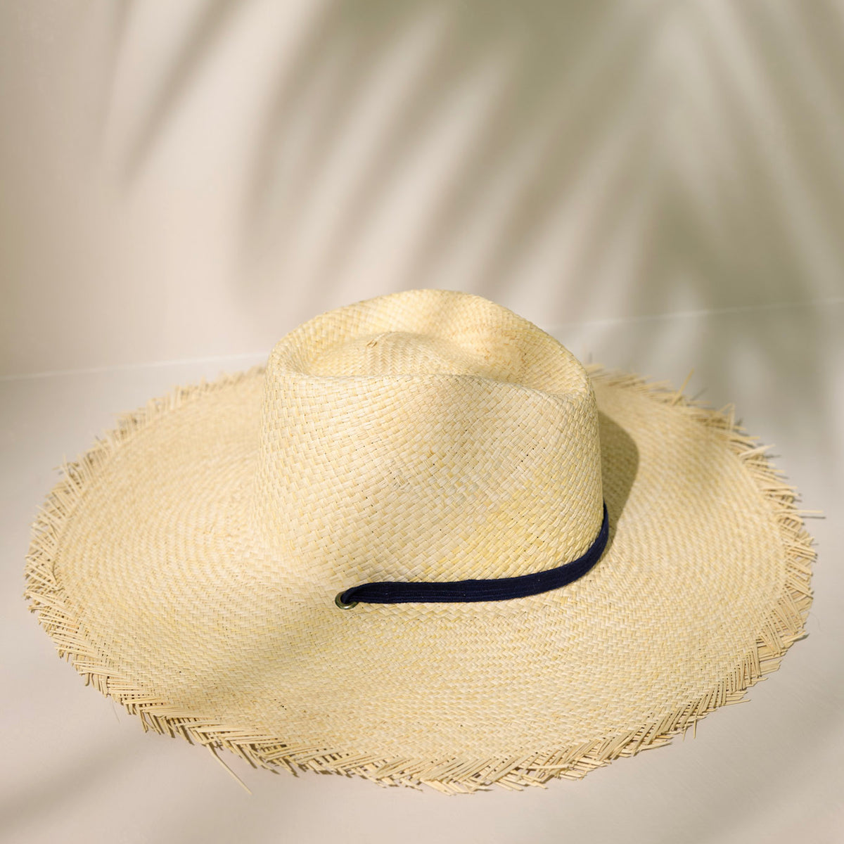 Sunshine Tienda Wide Brimmed Palm Hat Womens Beige Fringe Drawstring Size M/L Sunshine Tienda Miriam Wide Brimmed Palm Fringe Hat | Red Dress main image 2
