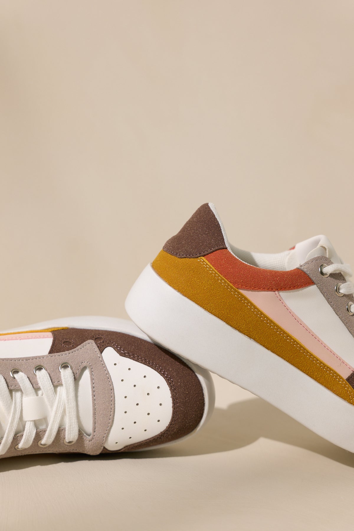 Taupe Multi Platform Sneakers - All Sneakers | Red Dress