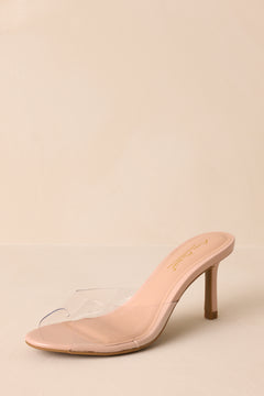 Nude and Clear Heels - All Shoes | Red Dress