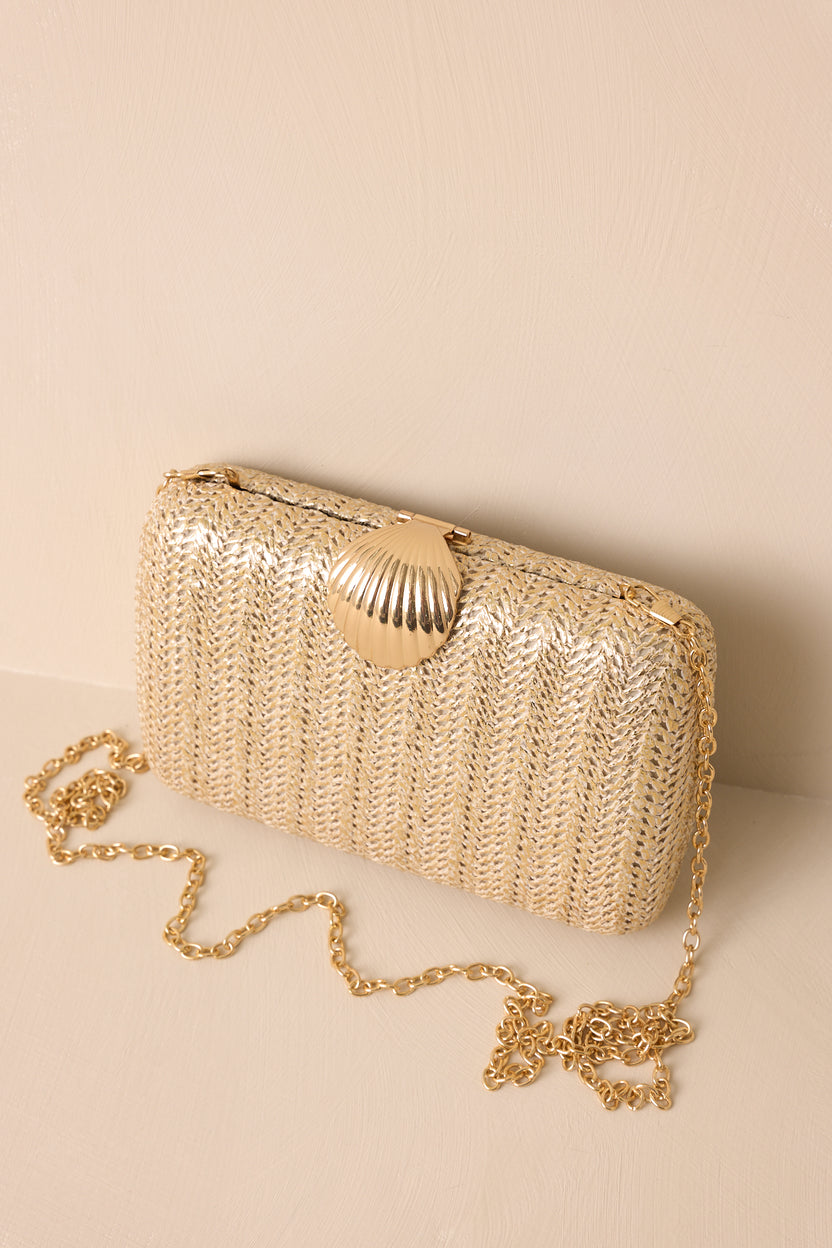 Goldtone And Red Clutch With Tassel main image 1