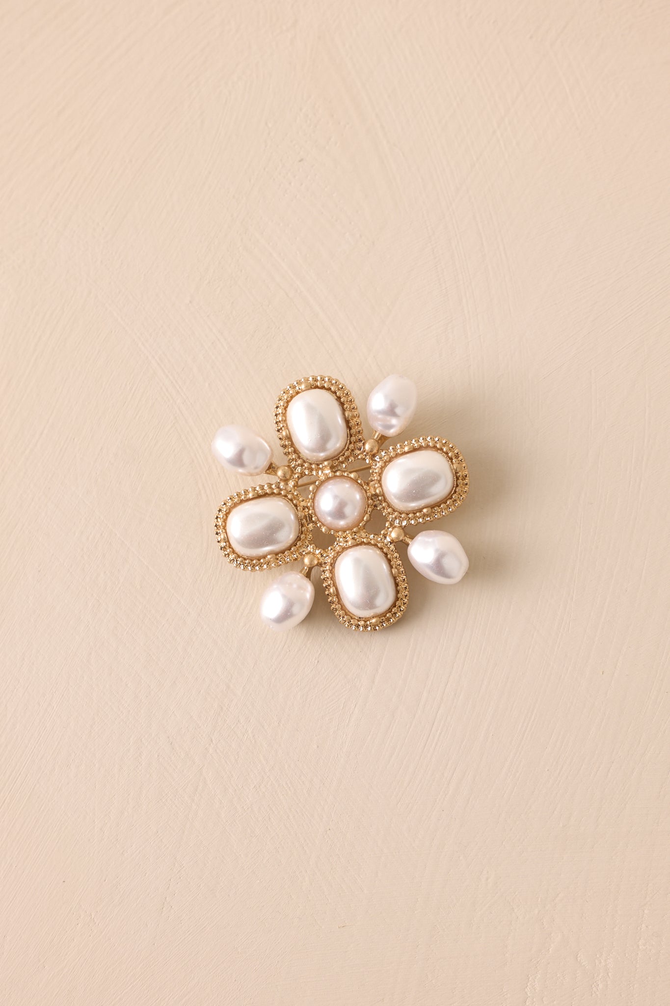 Women's Dancing Through Dreams Ivory Pearl Brooch | Color: Gold | Red Dress Women's Dancing Through Dreams Ivory Pearl Brooch | Color: Gold | Red Dress