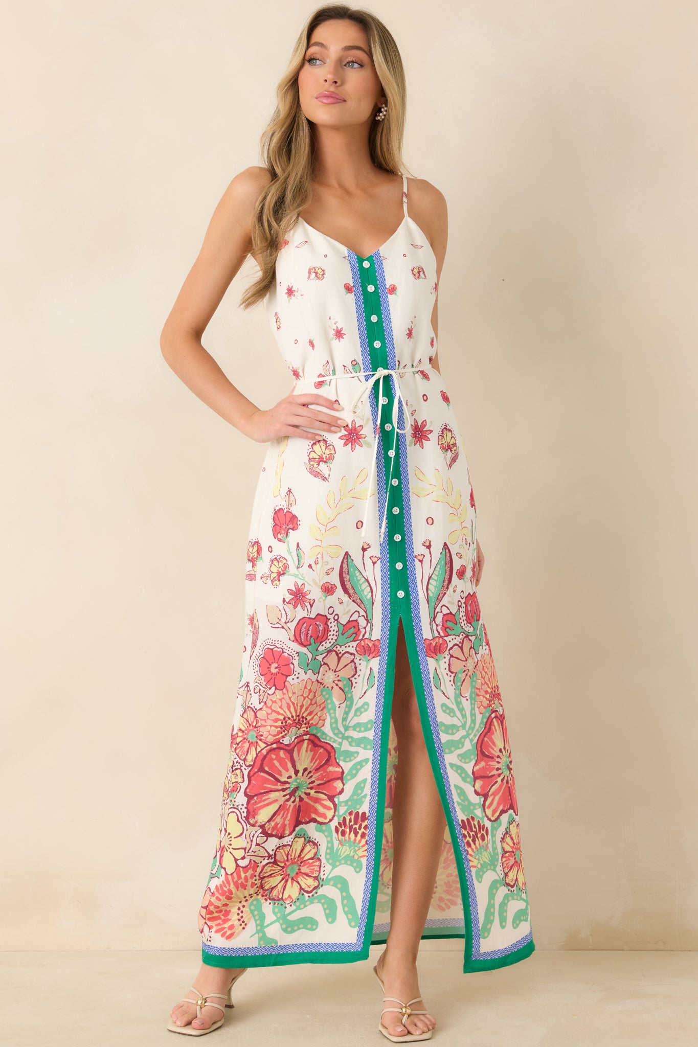 white lace v neck dress Farida White Lace Maxi Dress - US 14 main image 0