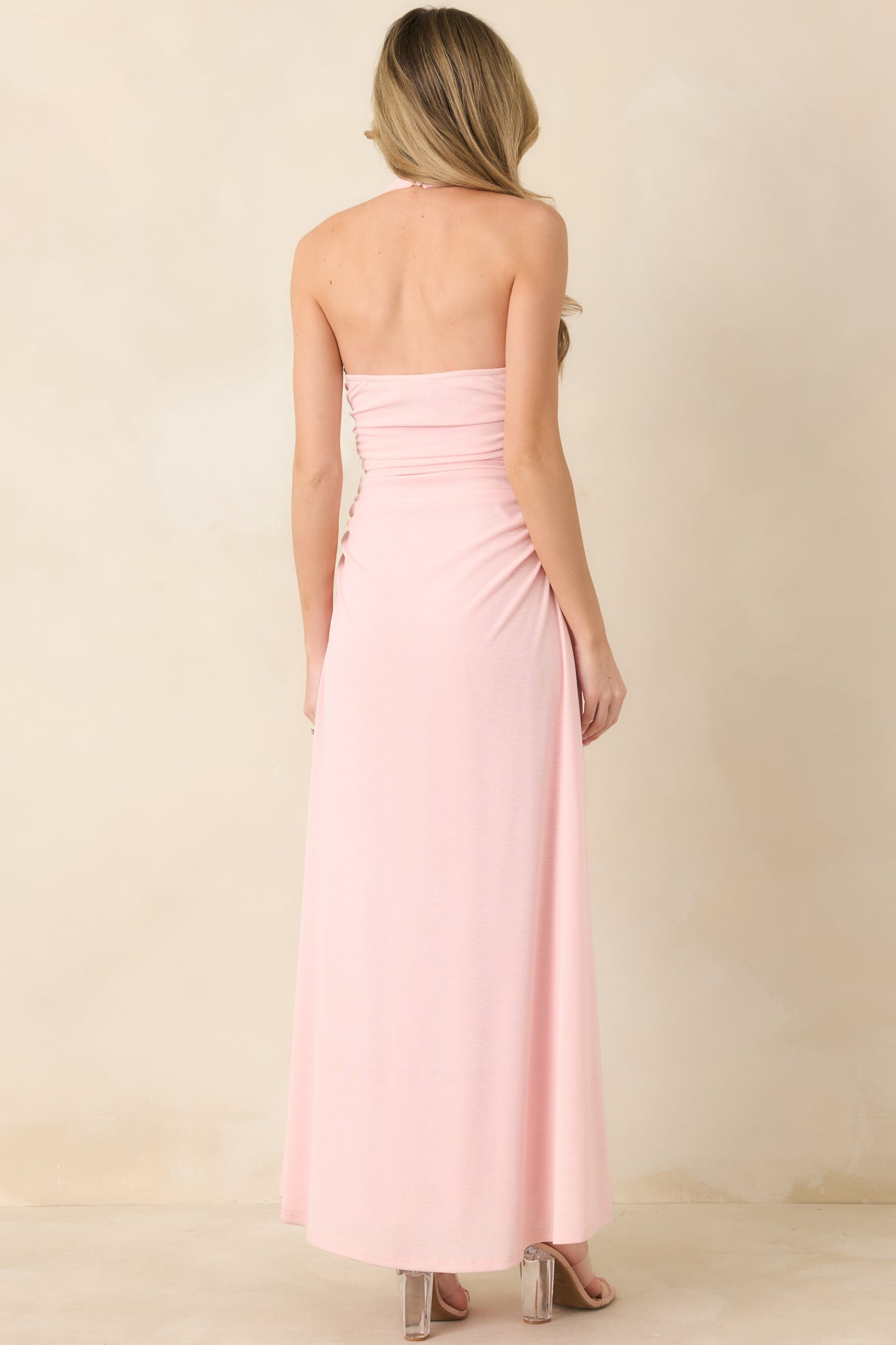 MINKPINK Amelia Soft Pink Halter Midi Dress | Red Dress MINKPINK Amelia Soft Pink Halter Midi Dress | Red Dress