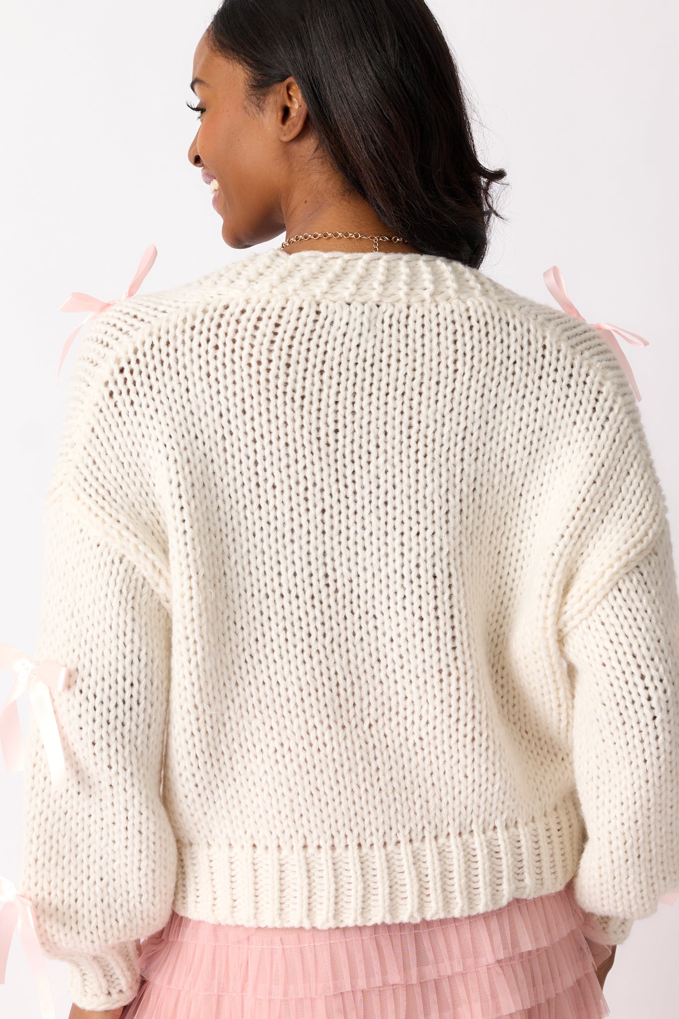 ニット+セーター andmary Dada ribbon tops pink beige Andmary Dada ribbon tops pink beige - メルカリ