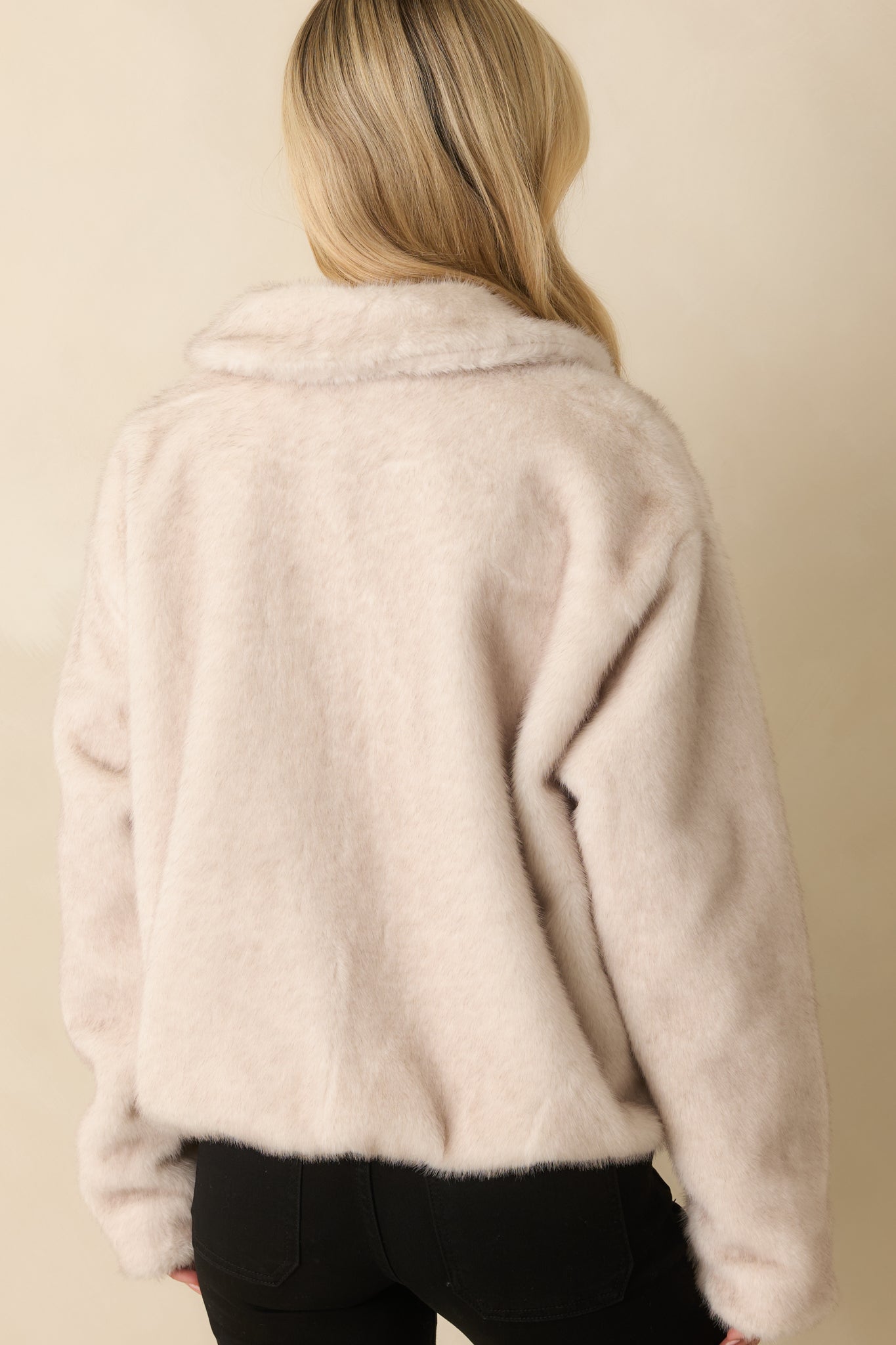 Z Supply Ivory Amethyst Faux Fur Jacket - Women's Outerwear | Red