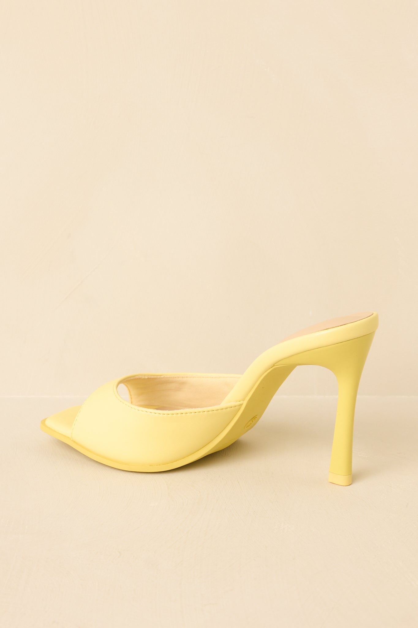 Red Dress | Yellow Square Toe Heeled Mule Sandals - All Shoes