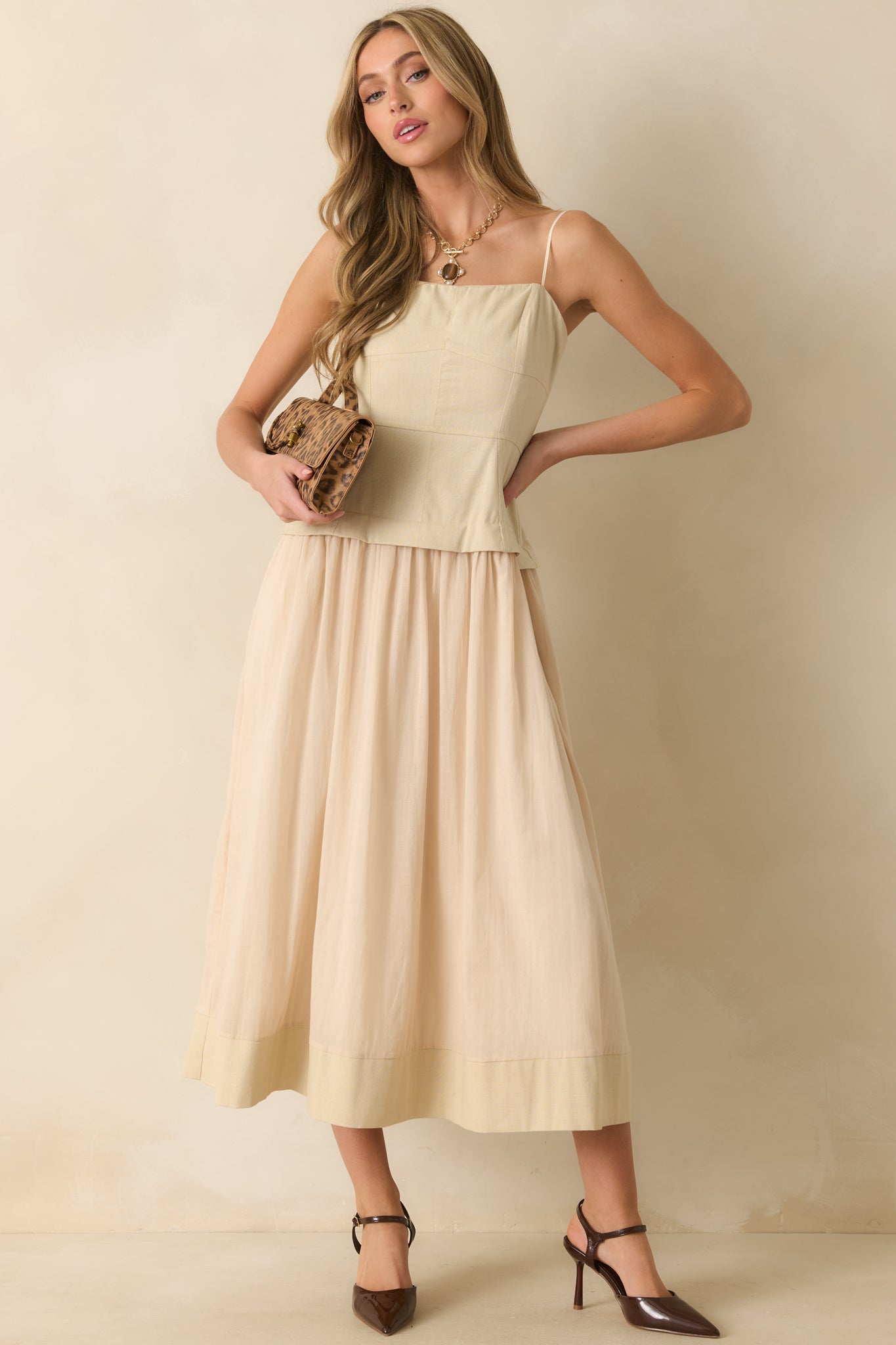Design By Olivia Women's Flowy Peplum Babydoll Tank Top - Sleeveless, Tie Back, Adjustable Straps