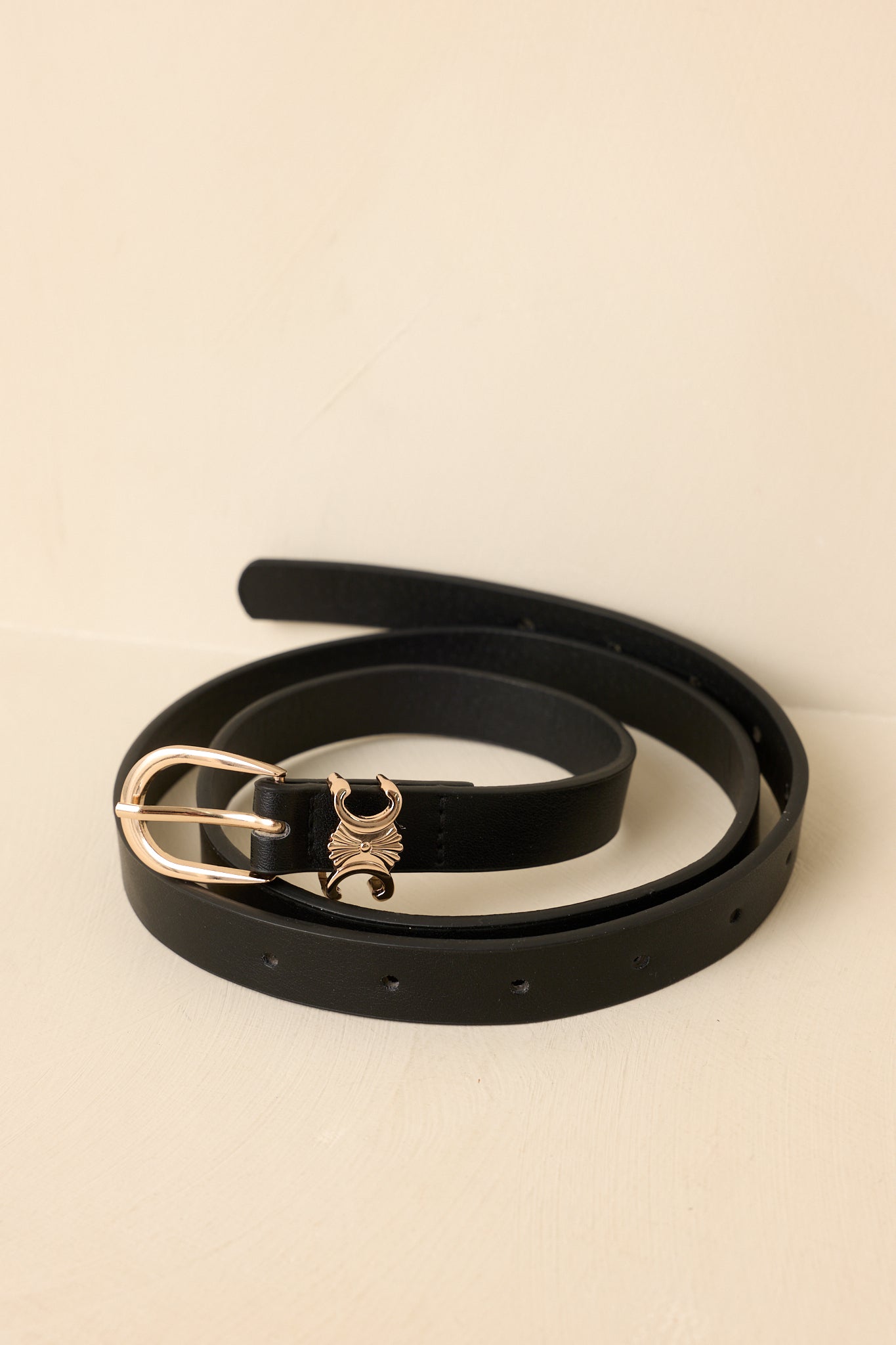 Women's The Finishing Line Black Slim Faux Leather Belt | Size: Os | Red Dress Women's The Finishing Line Black Slim Faux Leather Belt | Size: Os | Red Dress