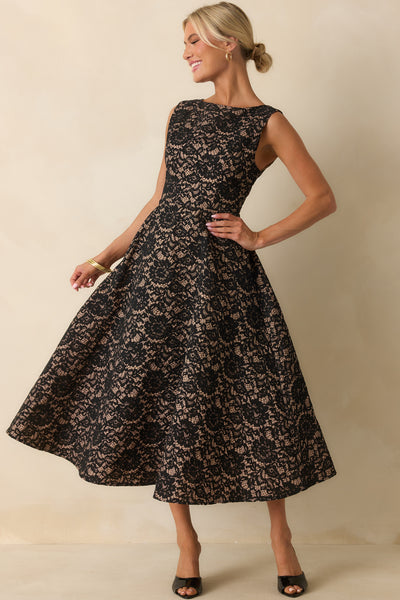 Black Lace Sleeveless Maxi Dress - Women's Event Dresses | Red Dress Black Lace Sleeveless Maxi Dress - Women's Event Dresses | Red Dress