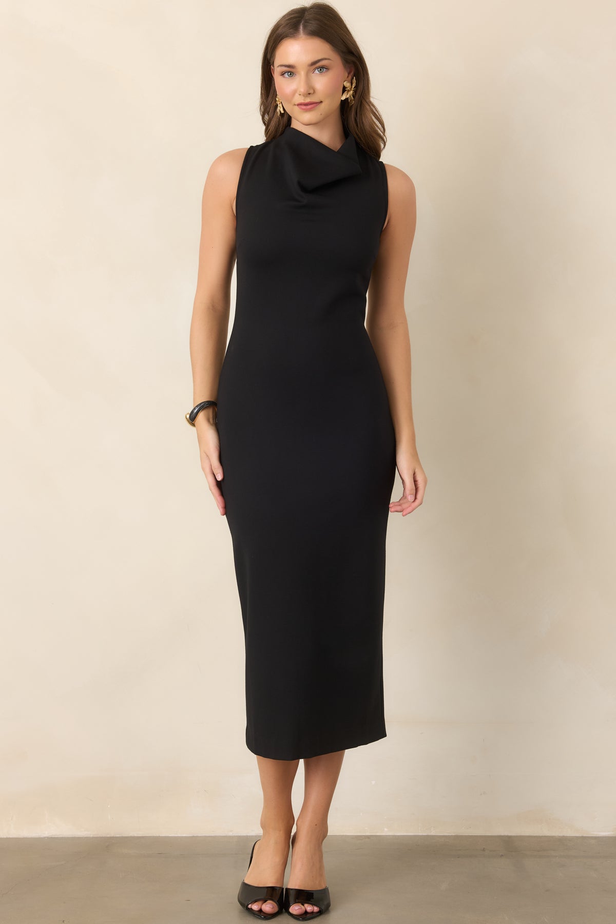 SPANX Ponte Sleeveless Midi Dress | Classic Black