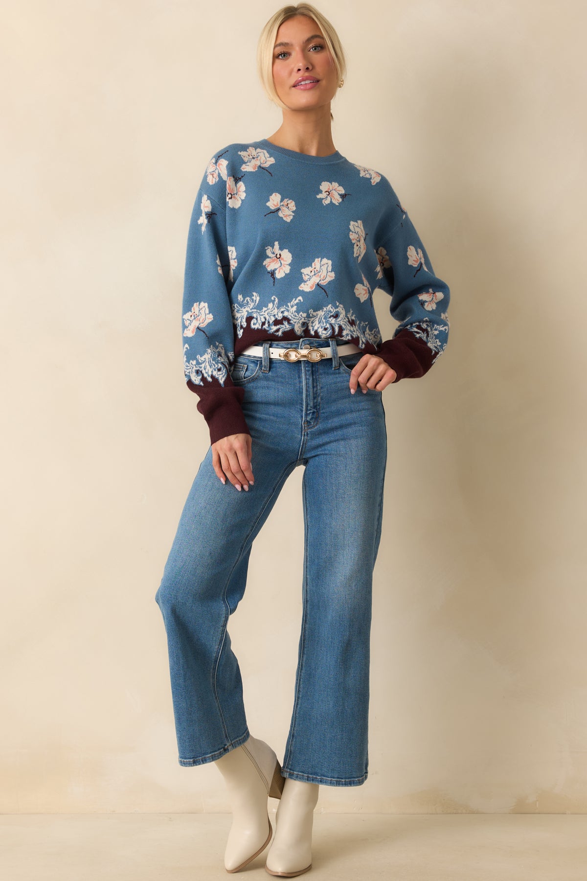 Anise Sweater in Winter Blue Floral