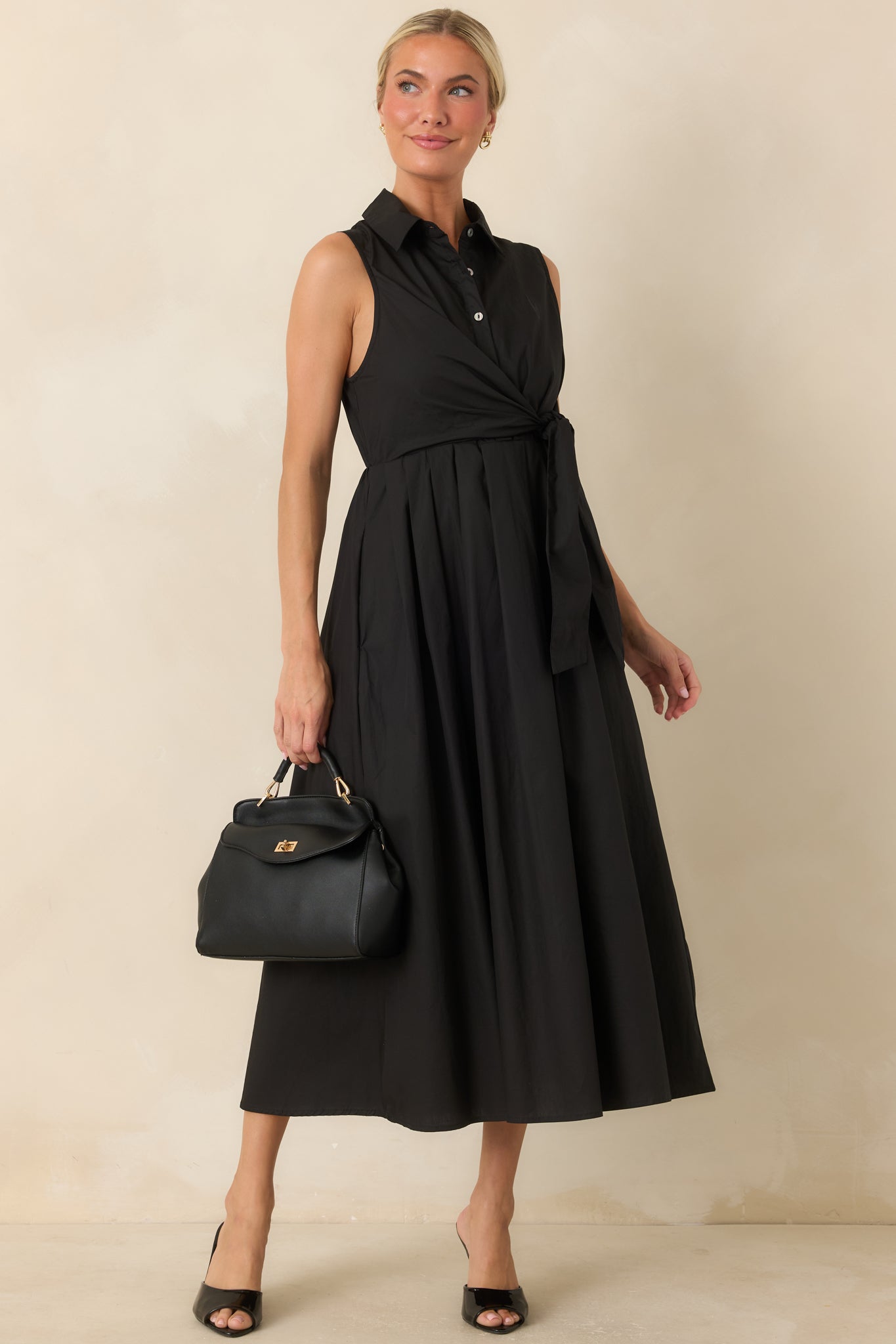 Breathable cotton midi dress with a flattering wrap front and elegant everyday silhouette