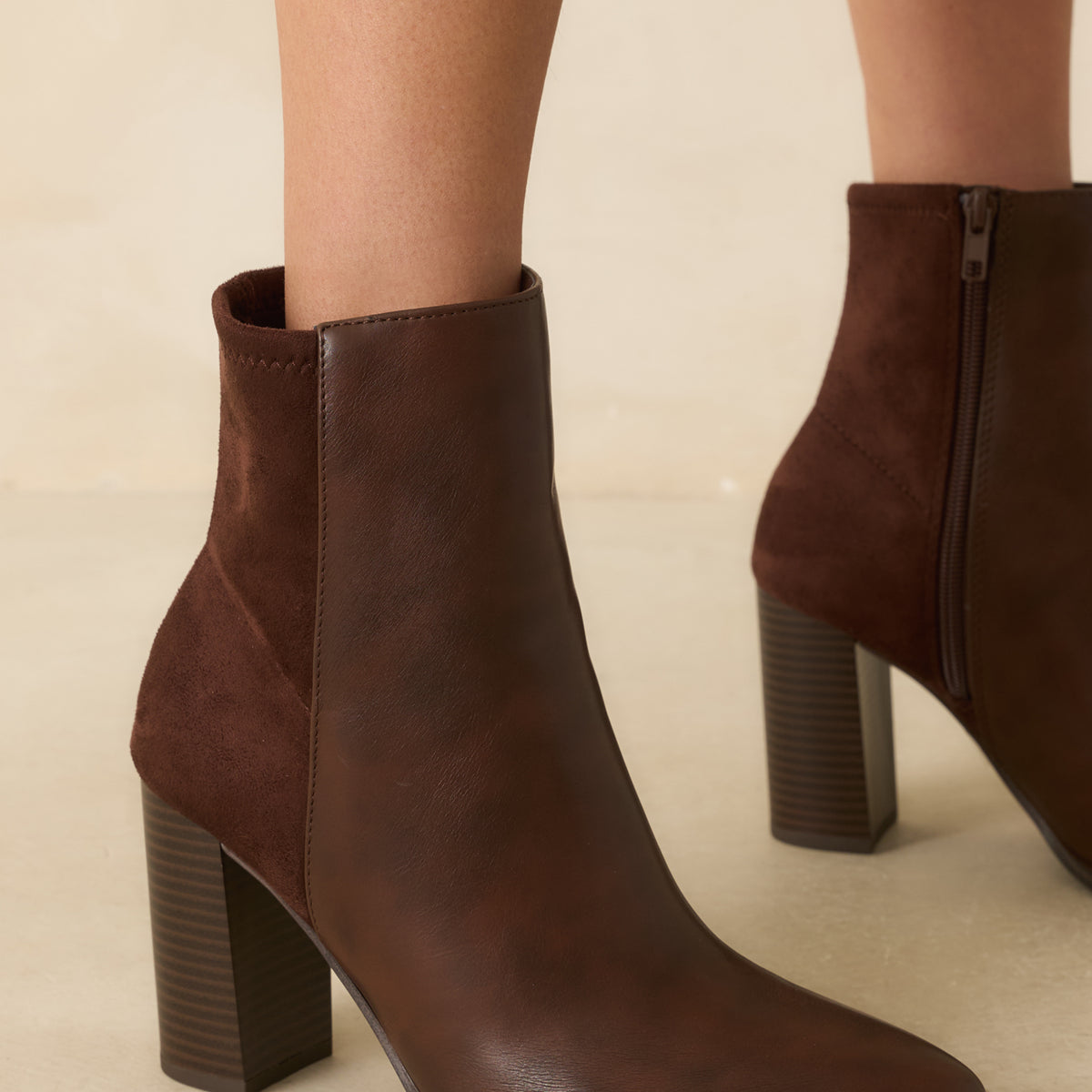 Women's Stand Corrected Brown Faux Leather Suede Ankle Boots | Size: 6