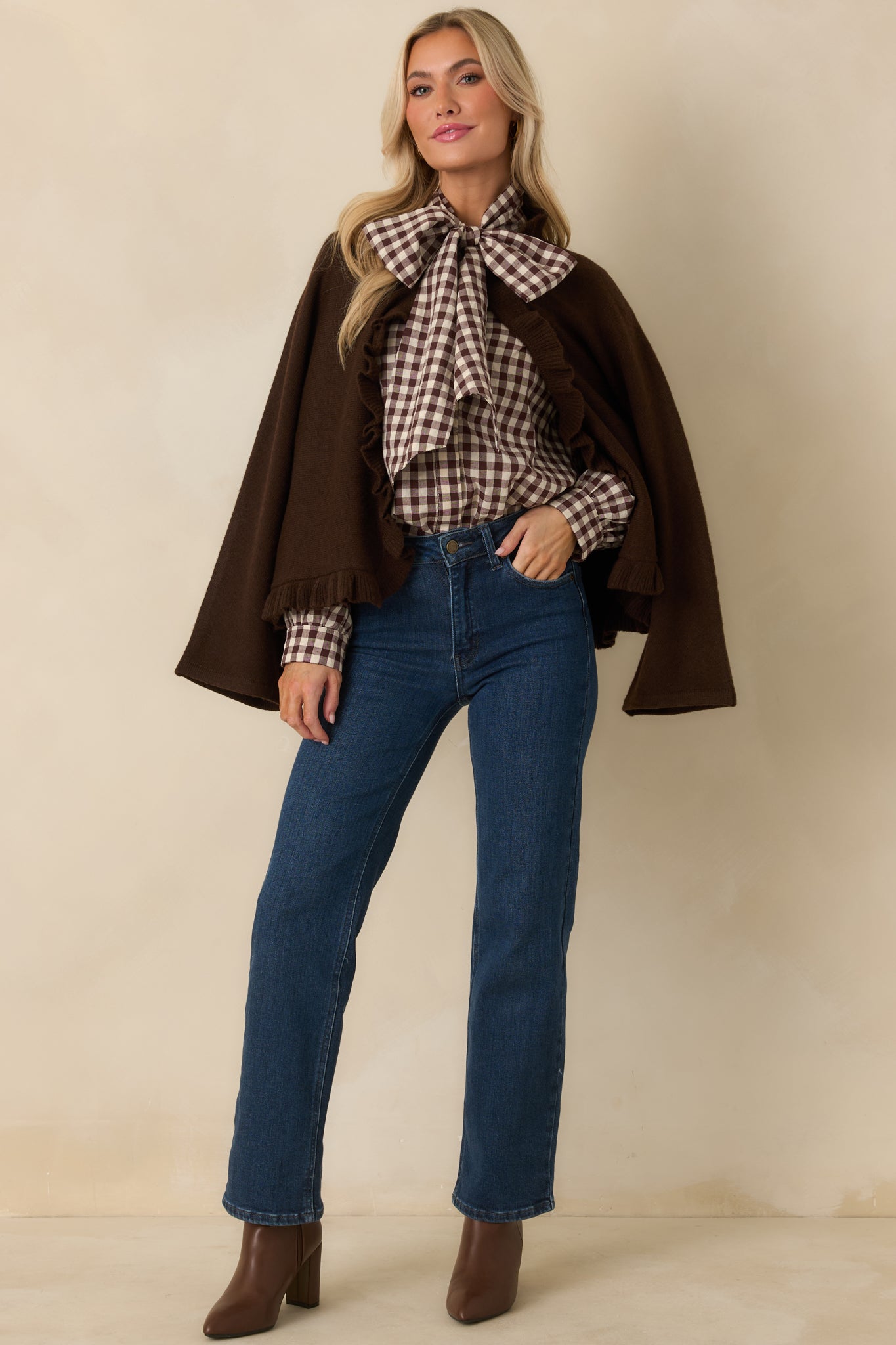 Sabrina Dark Chocolate Knit Cardigan | Prosperina