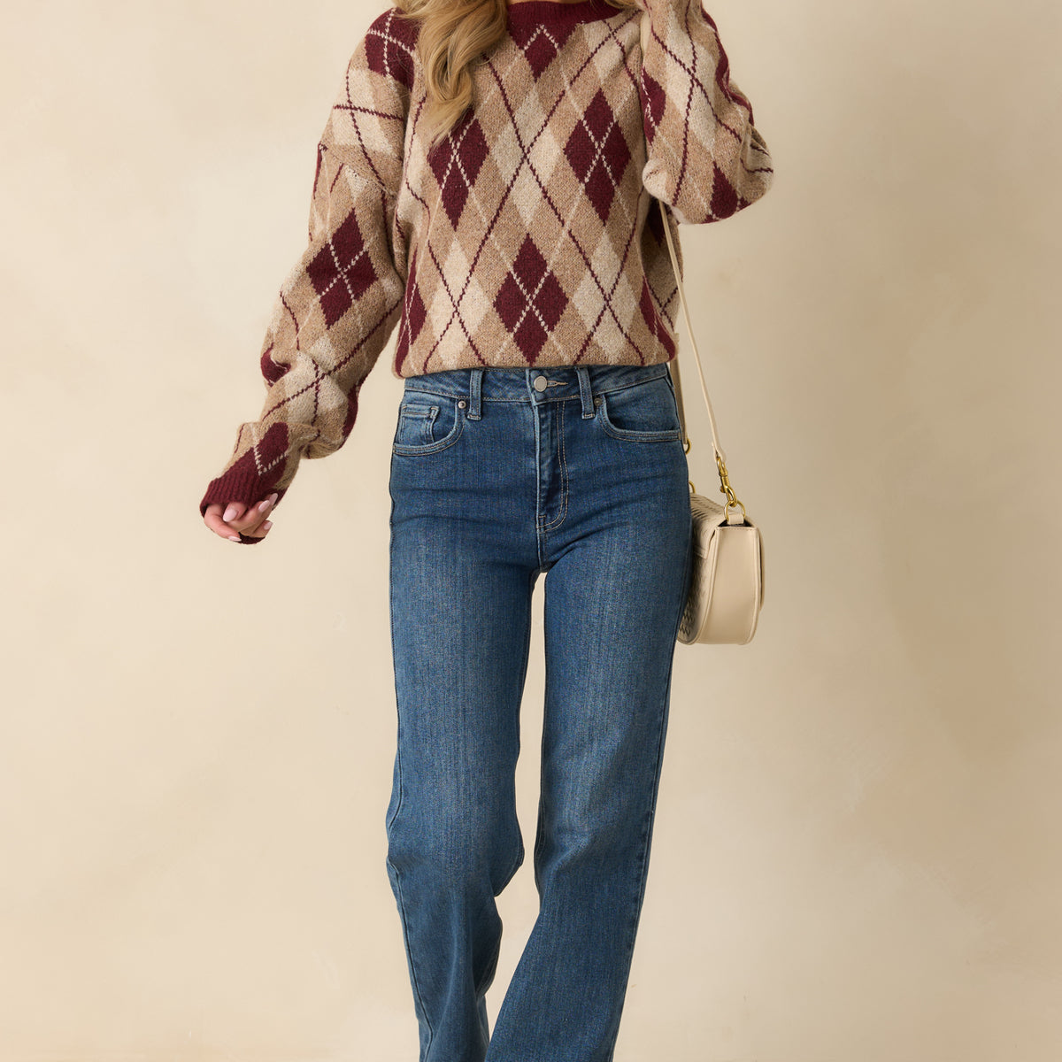 Burgundy-Argyle-Knit-Sweater-