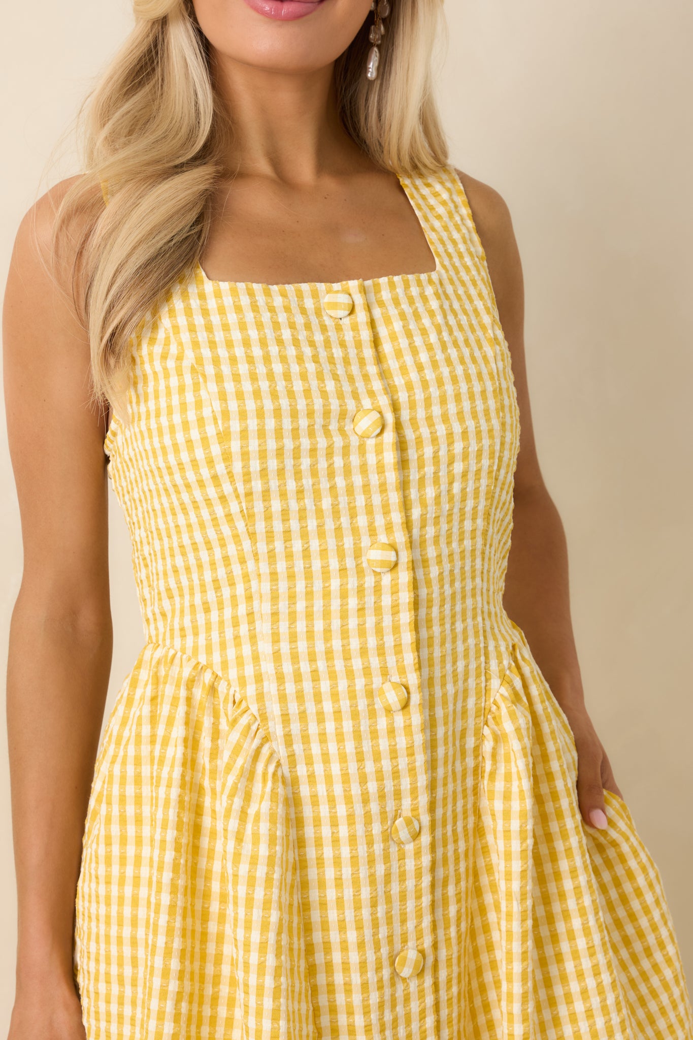 yellow gingham dress Doris Mini Dress main image 1