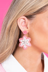 1 Season's Change Pink Beaded Earrings at reddress.com