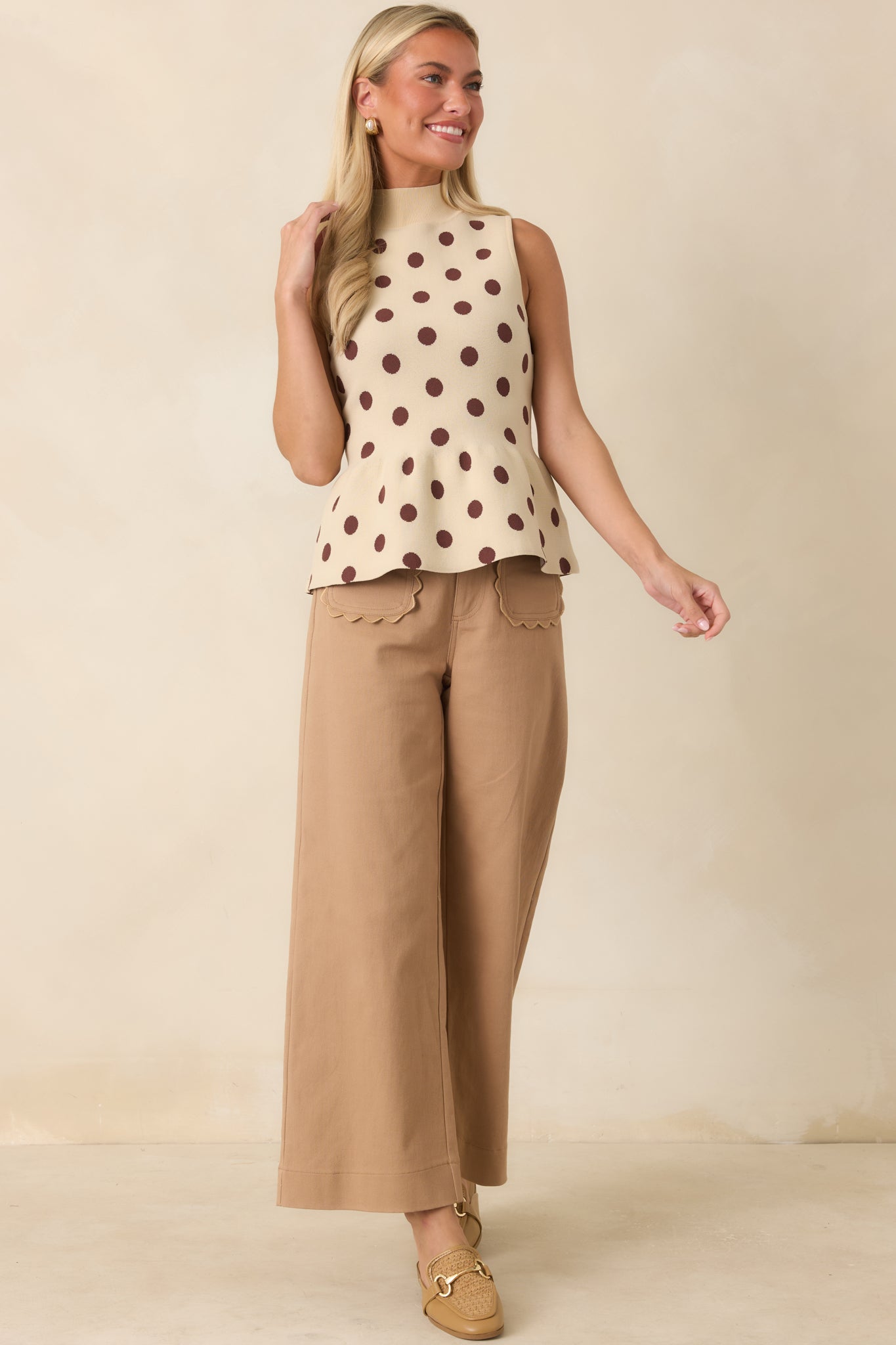 Memories Made Camel Cotton Wide Leg Pants | Entro