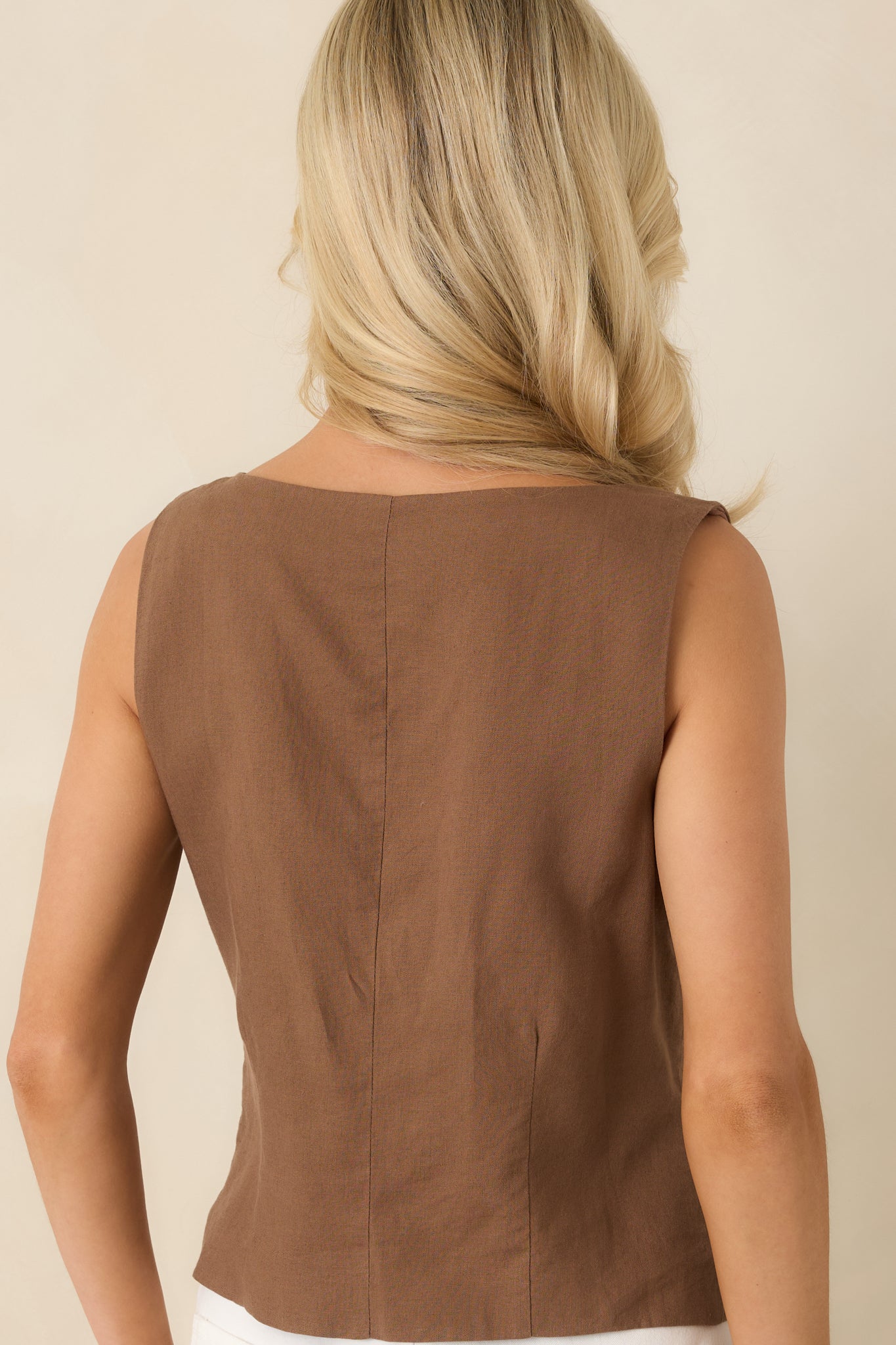 Roman Chestnut Brown Linen Button Front Vest | Z Supply