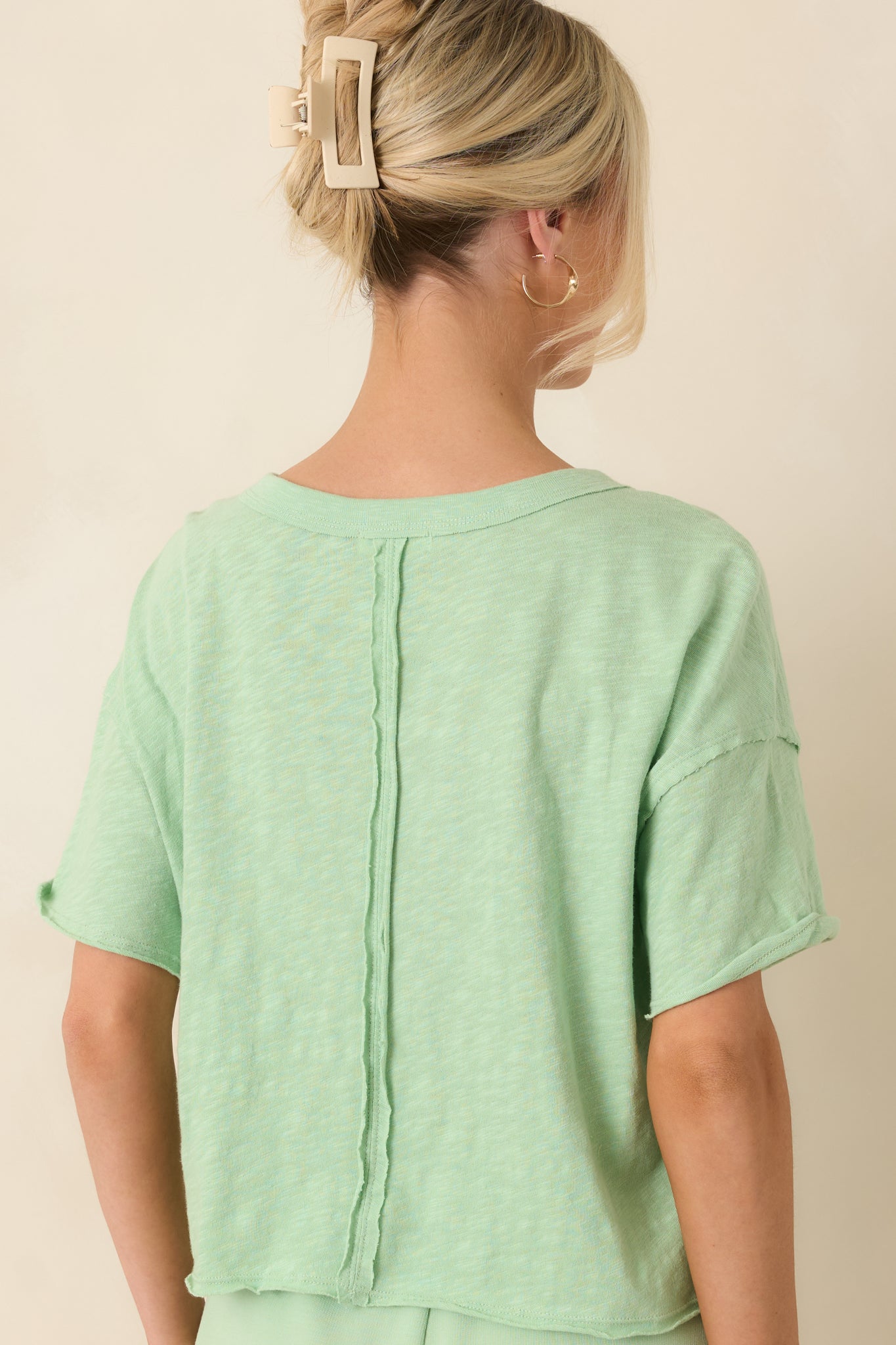 Classic tee rear view with relaxed fit, crew neckline, and clean finish.