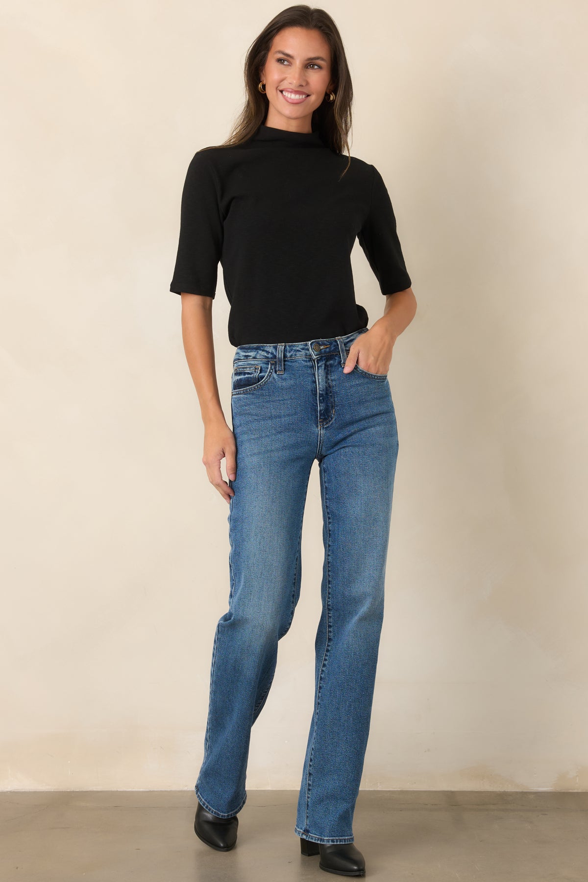 It’s a Long Story Dark Wash Cotton Denim Long Length Jeans