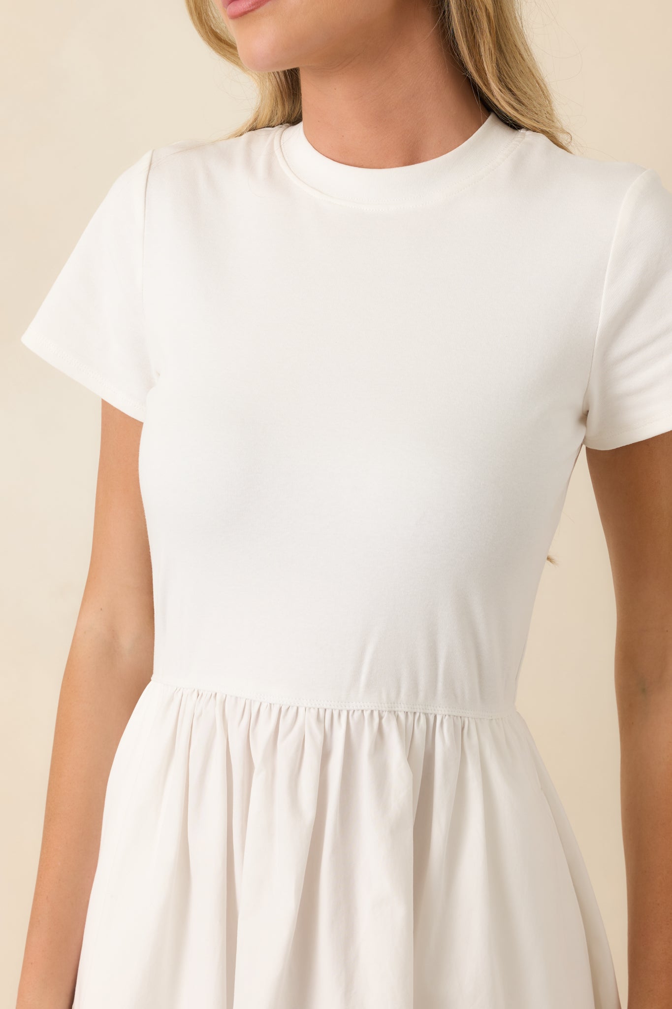 white dress short sleeve Floral Textured Mini Enhance this elegant piece by pairing it with sunglasses and sandals for that ultimate everyday fit White Surplice Puff Sleeve Mini
