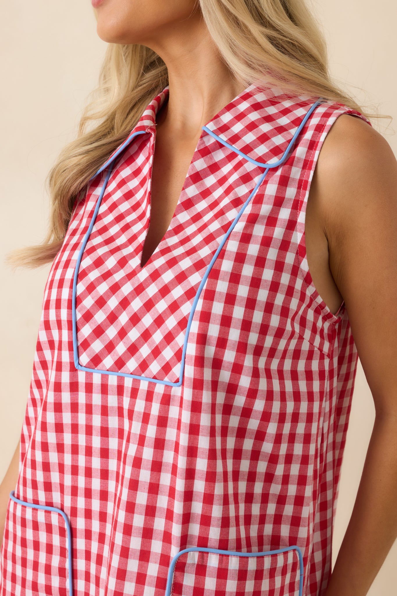 cotton gingham dress fabric Gingham Check Yarn-Dyed Fine Cotton Shirting - Royal Blue/Off-White