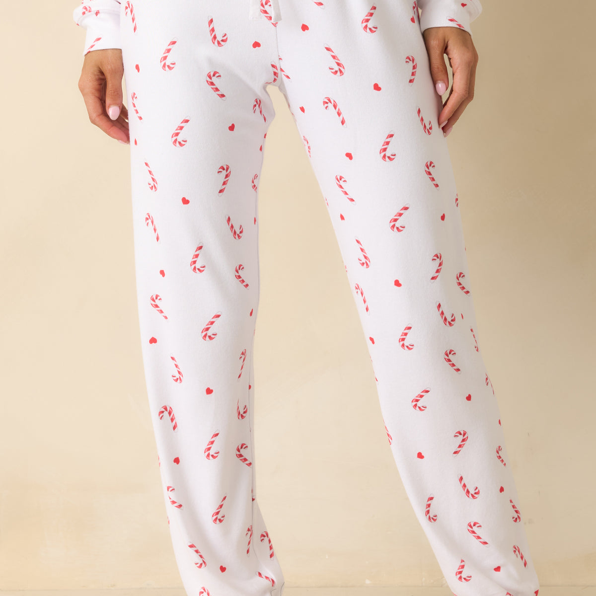 Z Supply White Knit Cozy Candy Pajama Pants | Red Dress
