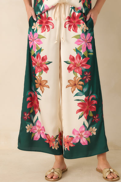 Lani Kiwi Teal Multi Floral Wide Leg Pants | Z Supply