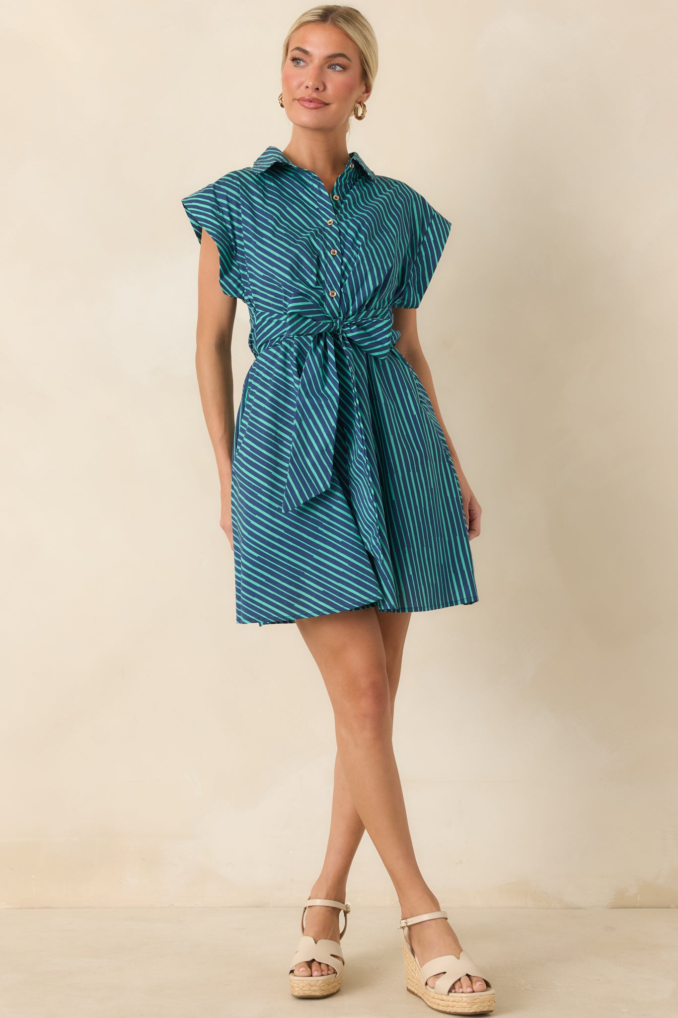 teal drop waist dress Women's Entro Blurred Lines Stripe Tie Mini | Size: M This stylish bandeau dress Color:Limited Blue Spruce Party Dresses - Womens Season: Spring 25