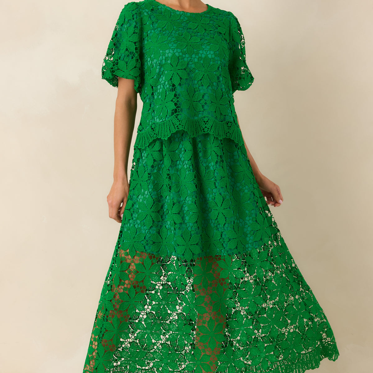 knee length dresses for ladies Shona Joy La Lune Lace Back Maxi Dress in Dark Green main image 0