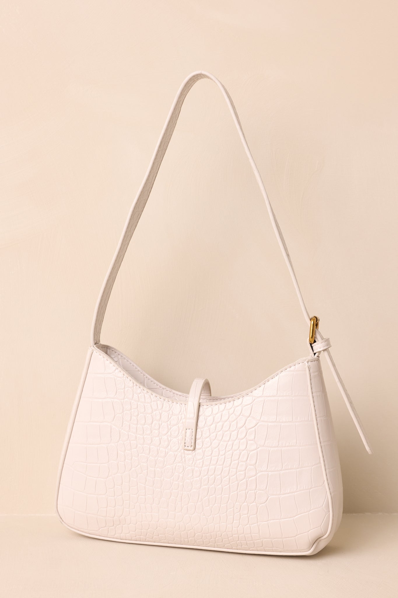 Ivory Croc Faux Leather Handbag - Women's Handbags | Red Dress