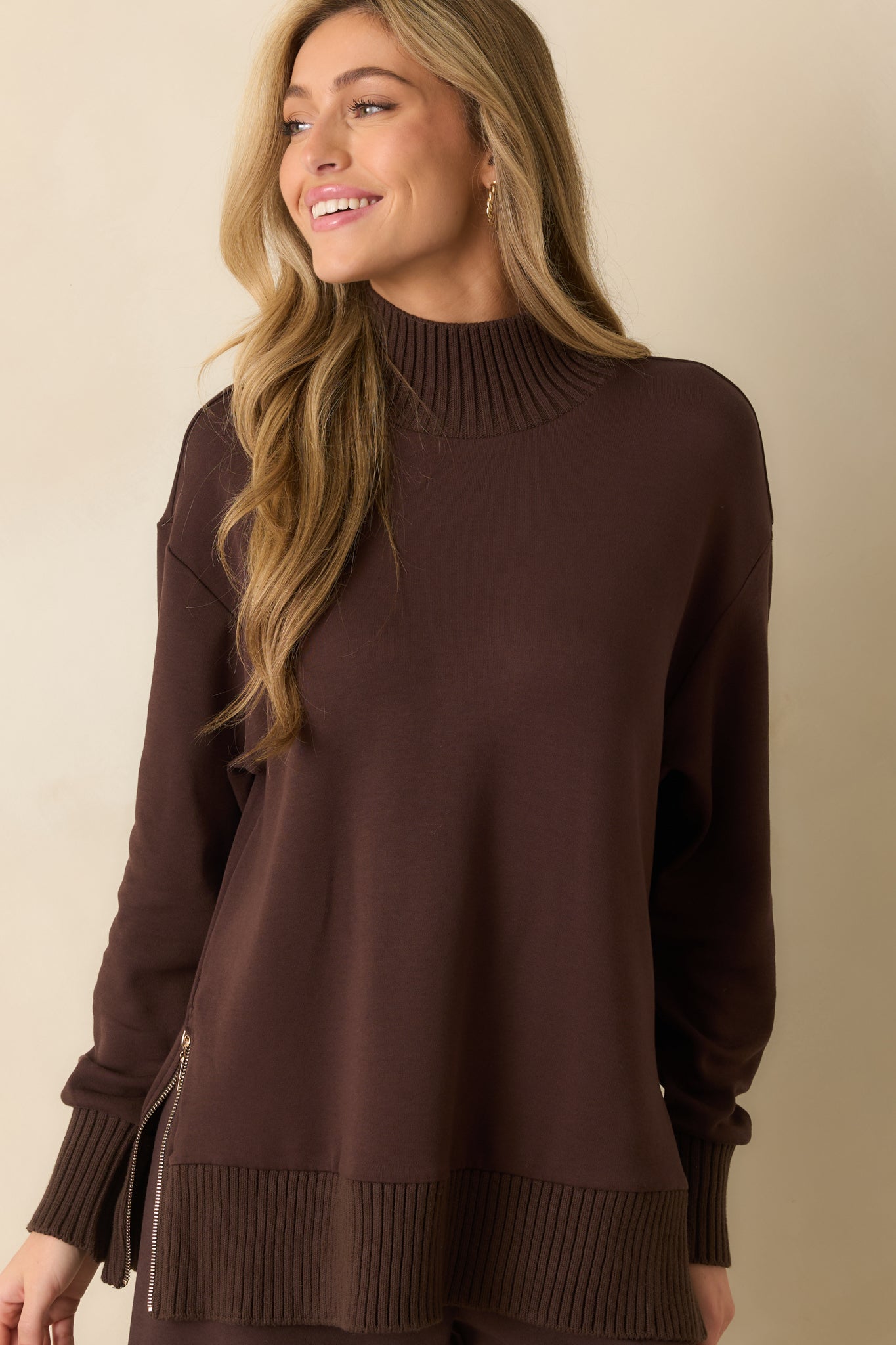 トップス STONE  CottonRoundNeckLongSleeves Lululemon Hold Tight Lettuce-Edge Turtleneck - Espresso - lulu