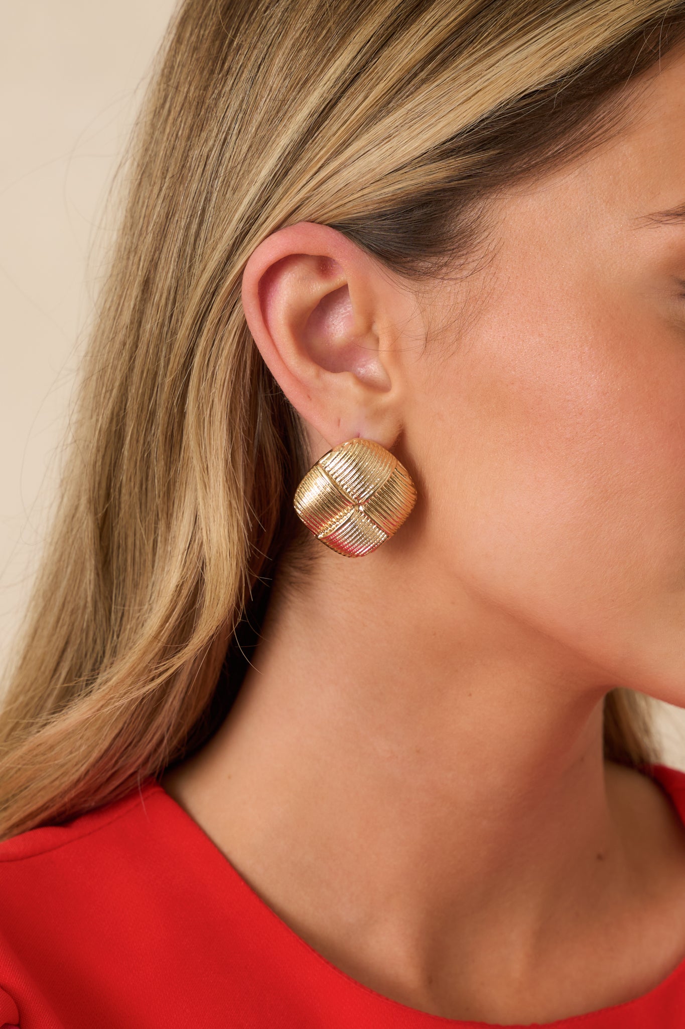 green emerald velvet dress Gold Manhattan Infinity Red Enamel Drops Statement Earrings Em Davies  Mountain and Moon – Mountain & Moon main image 0
