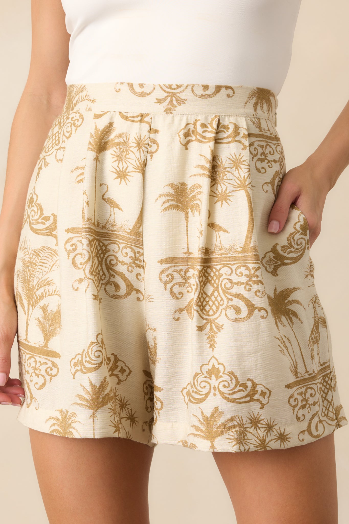 Cropped image focusing on the front hem and wide leg design with visible flow and fabric detail.
