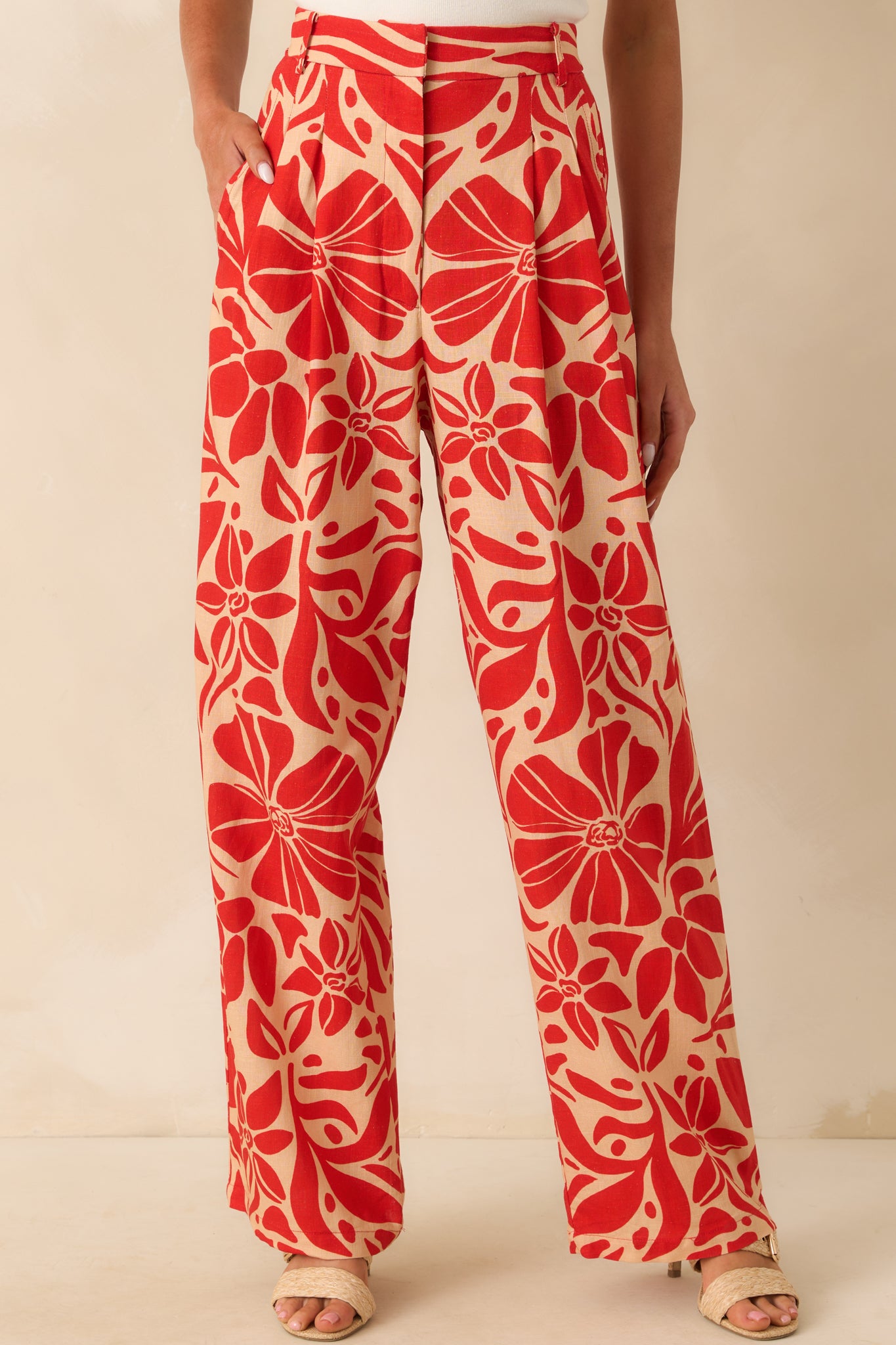 ワークパンツ/カーゴパンツ Supreme Liberty Floral Belted Pant Red ワークパンツ/カーゴパンツ Liberty Floral Belted Pant Red