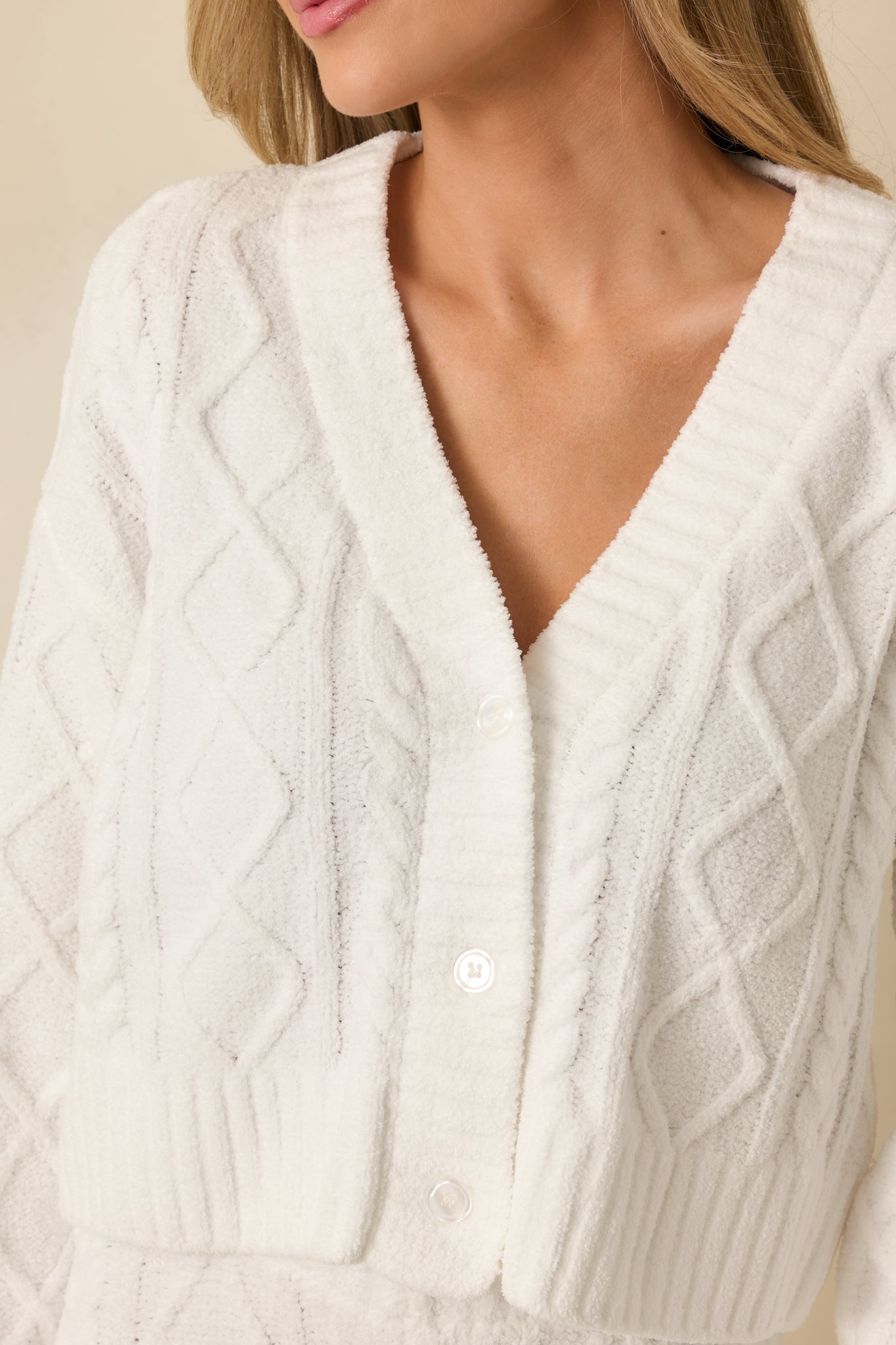 Z Supply Elsa Ivory Cable Knit Cardigan | Red Dress