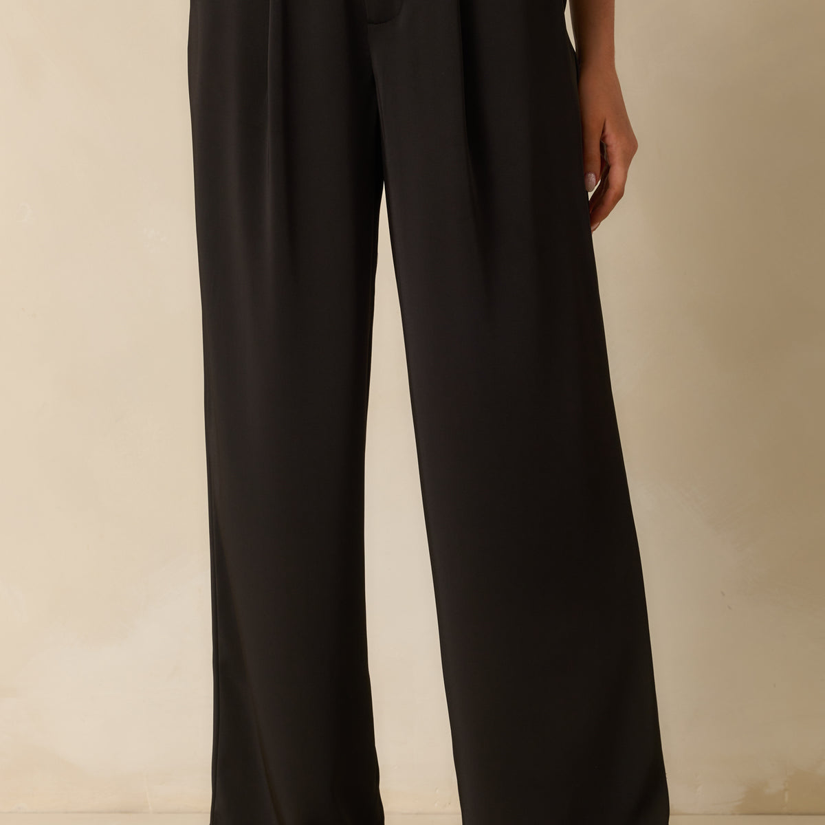 Black High Waisted Wide Leg Trousers - Women's Pants