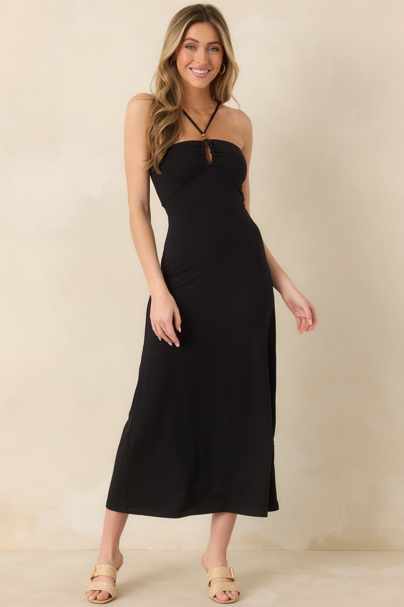 fitted maxi dress Z Supply Astoria Halter Maxi Dress, Black, Extra Small