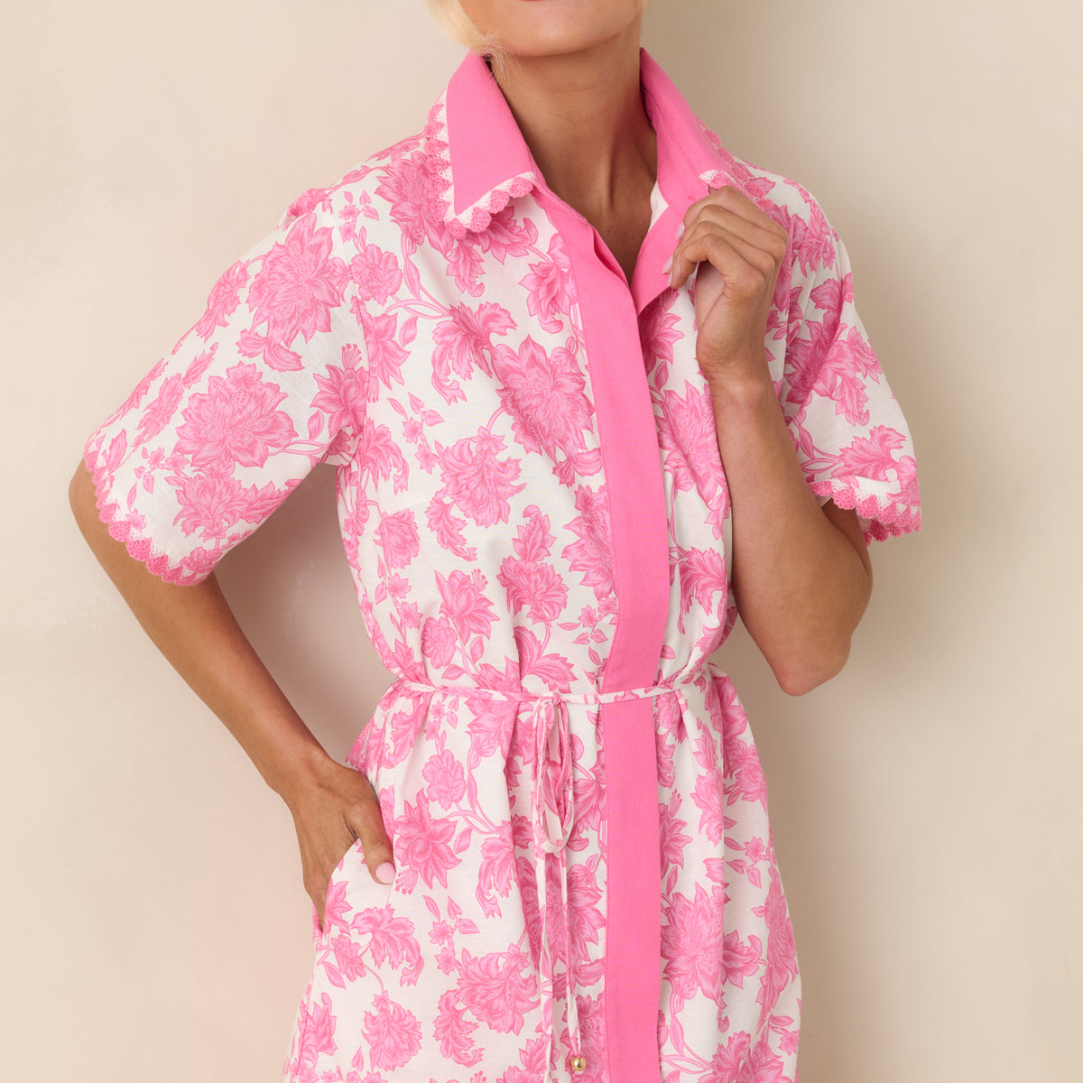 pink and red shirt dress YAS - Maxi Shirt Dress - Women - Viscose - S